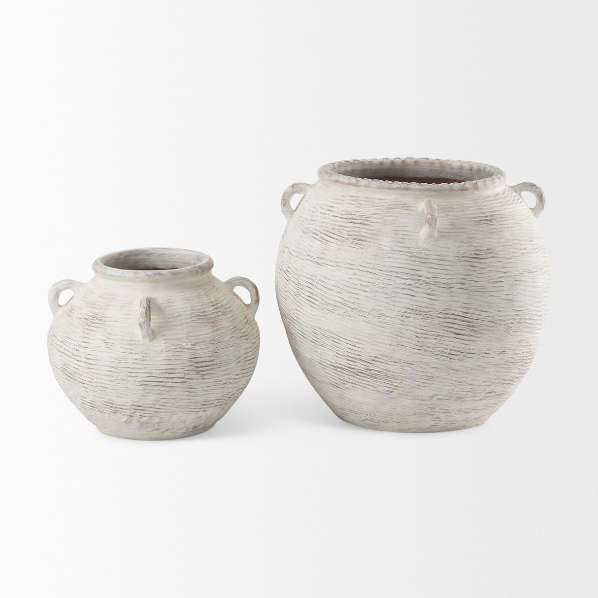 Misha 25.2L x 25.2W x 22.4H Cream Ceramic Floor Vase from Mercana - Luna Furniture