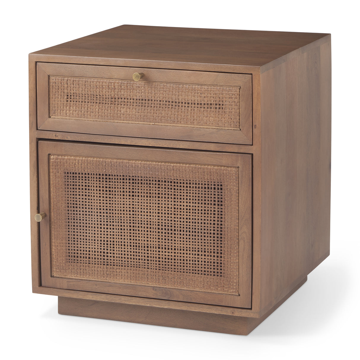 Grier Medium Brown Wood w/ Cane End Table from Mercana - Luna Furniture