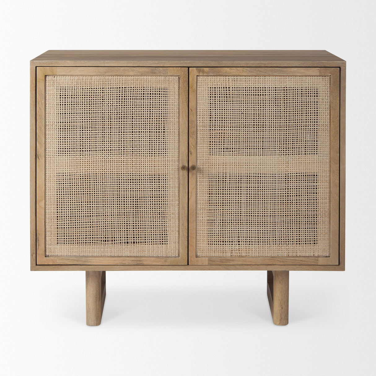 Grier 36" Light Brown Wood w/ Cane 2 Door Accent Cabinet from Mercana - Luna Furniture