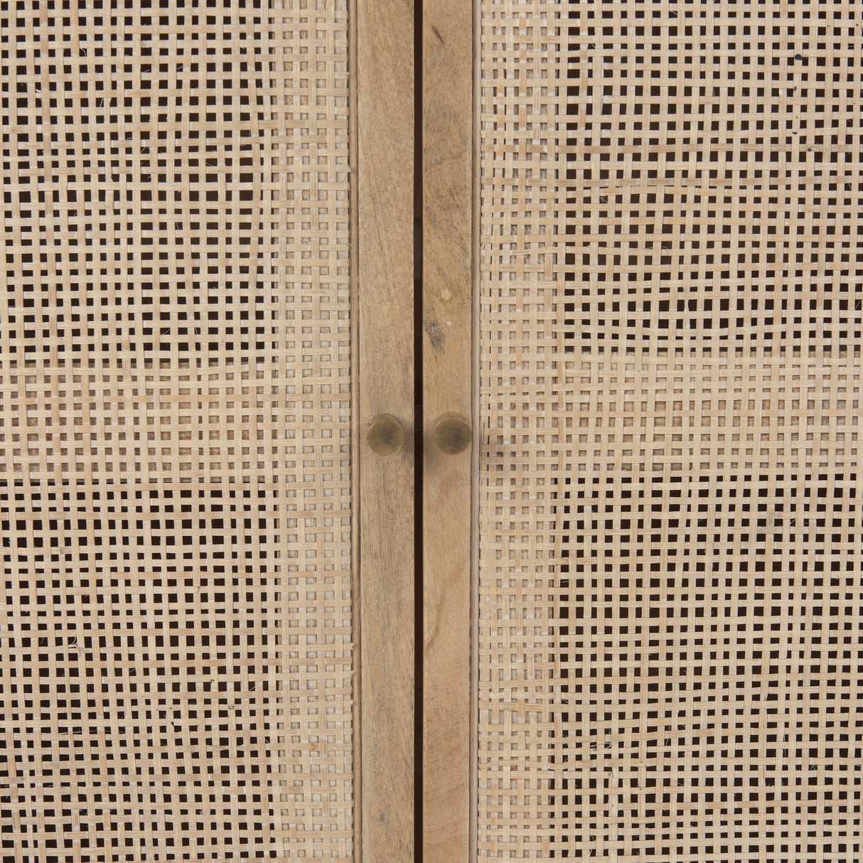 Grier 36" Light Brown Wood w/ Cane 2 Door Accent Cabinet from Mercana - Luna Furniture