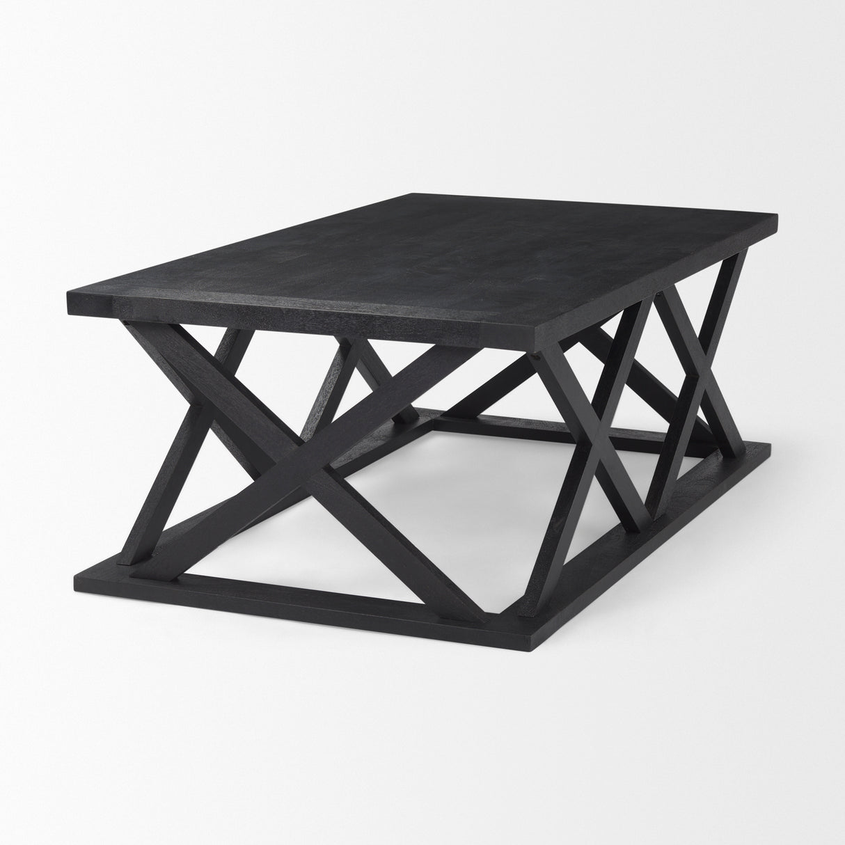 Forsey 48.0L x 28.0W x 17.5H Black Wood Rectangular Coffee Table from Mercana - Luna Furniture