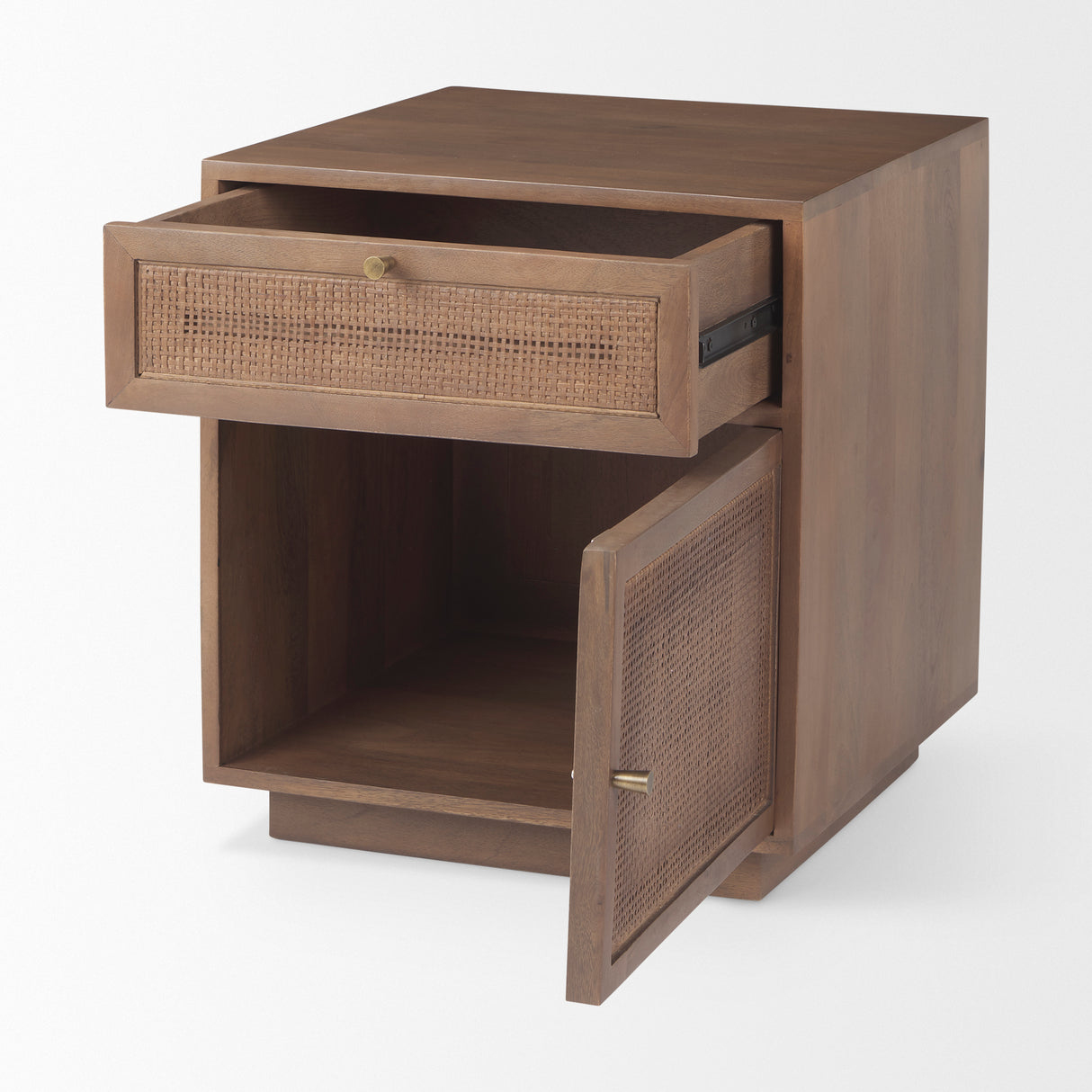 Grier Medium Brown Wood w/ Cane End Table from Mercana - Luna Furniture