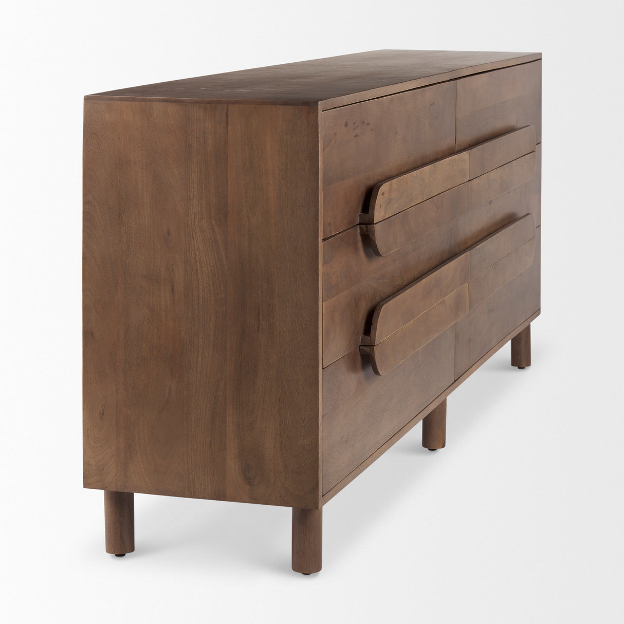 Astrid 71L x 17W x 30.3H Medium Brown Solid Wood 6 Drawer Sideboard from Mercana - Luna Furniture