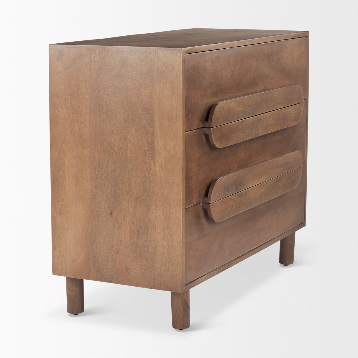 Astrid 36L x 17W x 30.3H Medium Brown Solid Wood 3 Drawer Cabinet from Mercana - Luna Furniture
