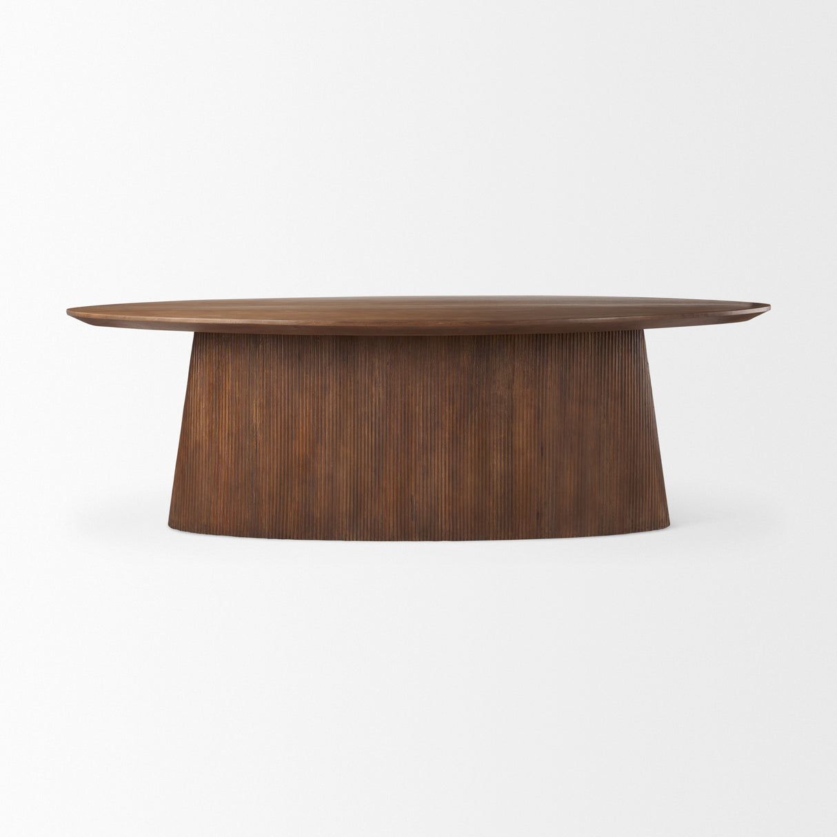 Lance 94"L x 50"W x30"H Medium Brown Solid Wood Oval Dining Table from Mercana - Luna Furniture
