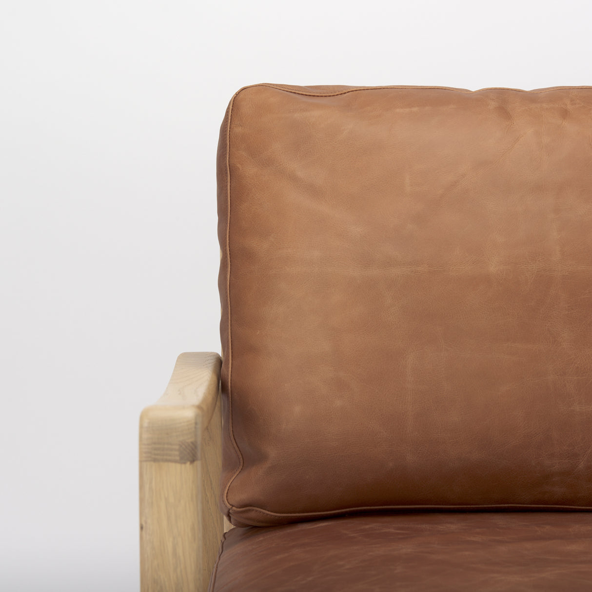 Raeleigh 28.0L x 34.1W x 34.4H Cognac Leather W/ Light Brown Wood Frame Accent Chair from Mercana - Luna Furniture