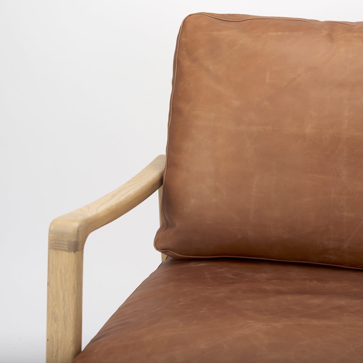 Raeleigh 28.0L x 34.1W x 34.4H Cognac Leather W/ Light Brown Wood Frame Accent Chair from Mercana - Luna Furniture