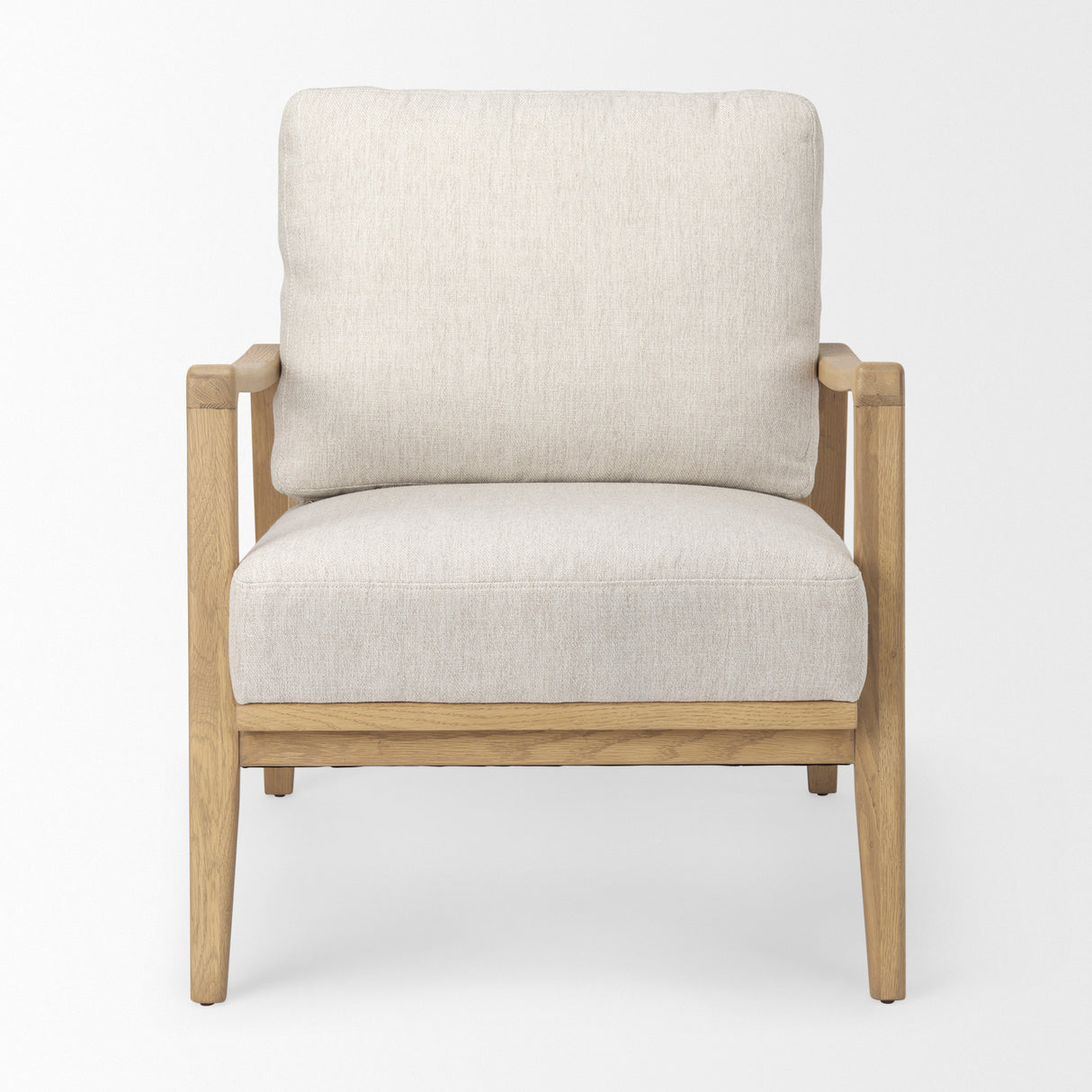 Raeleigh 28.0L x 34.1W x 34.4H Cream Fabric W/Light Brown Wood Accent Chair from Mercana - Luna Furniture