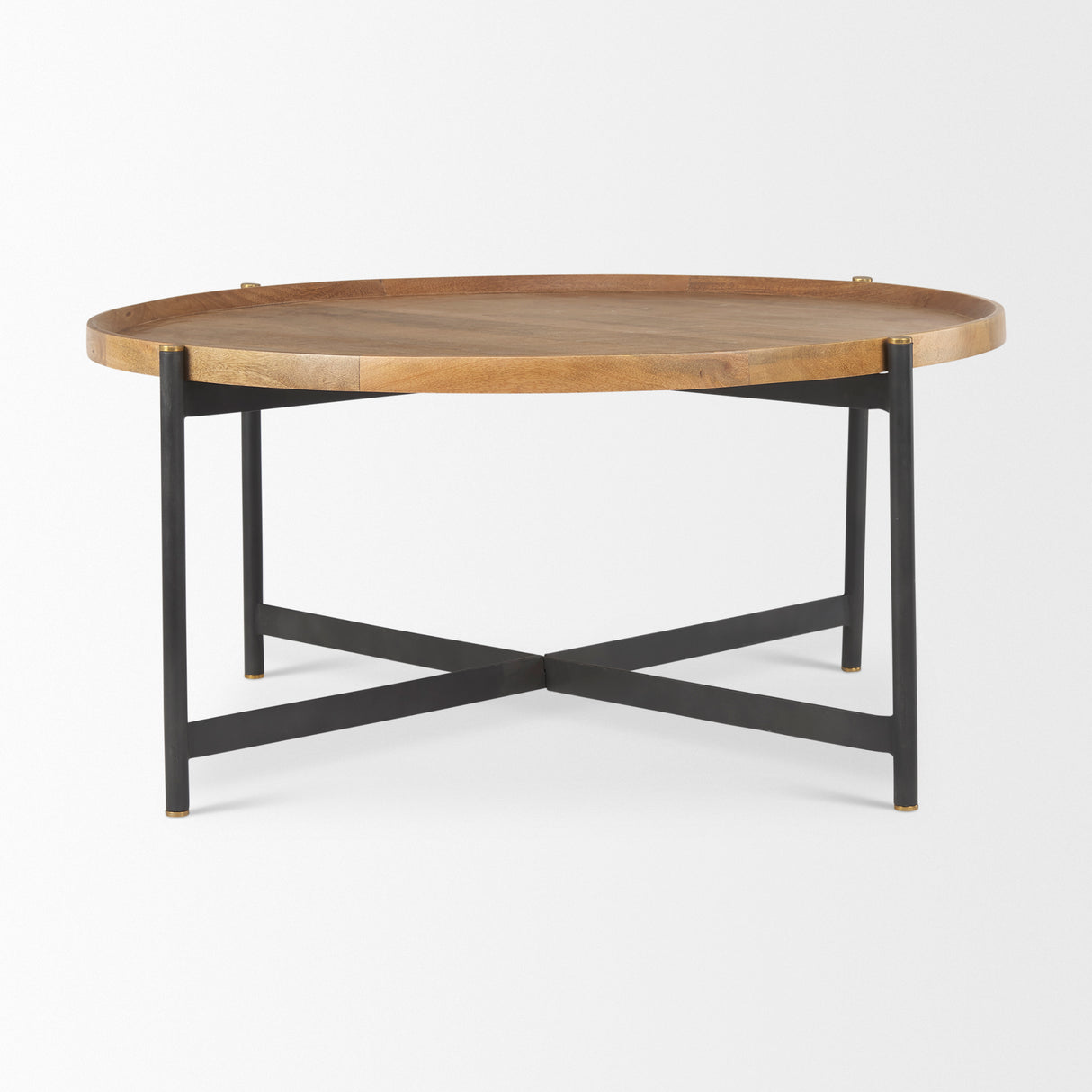 Marquisa Medium Brown Wood W/Black Metal Large Coffee Table from Mercana - Luna Furniture
