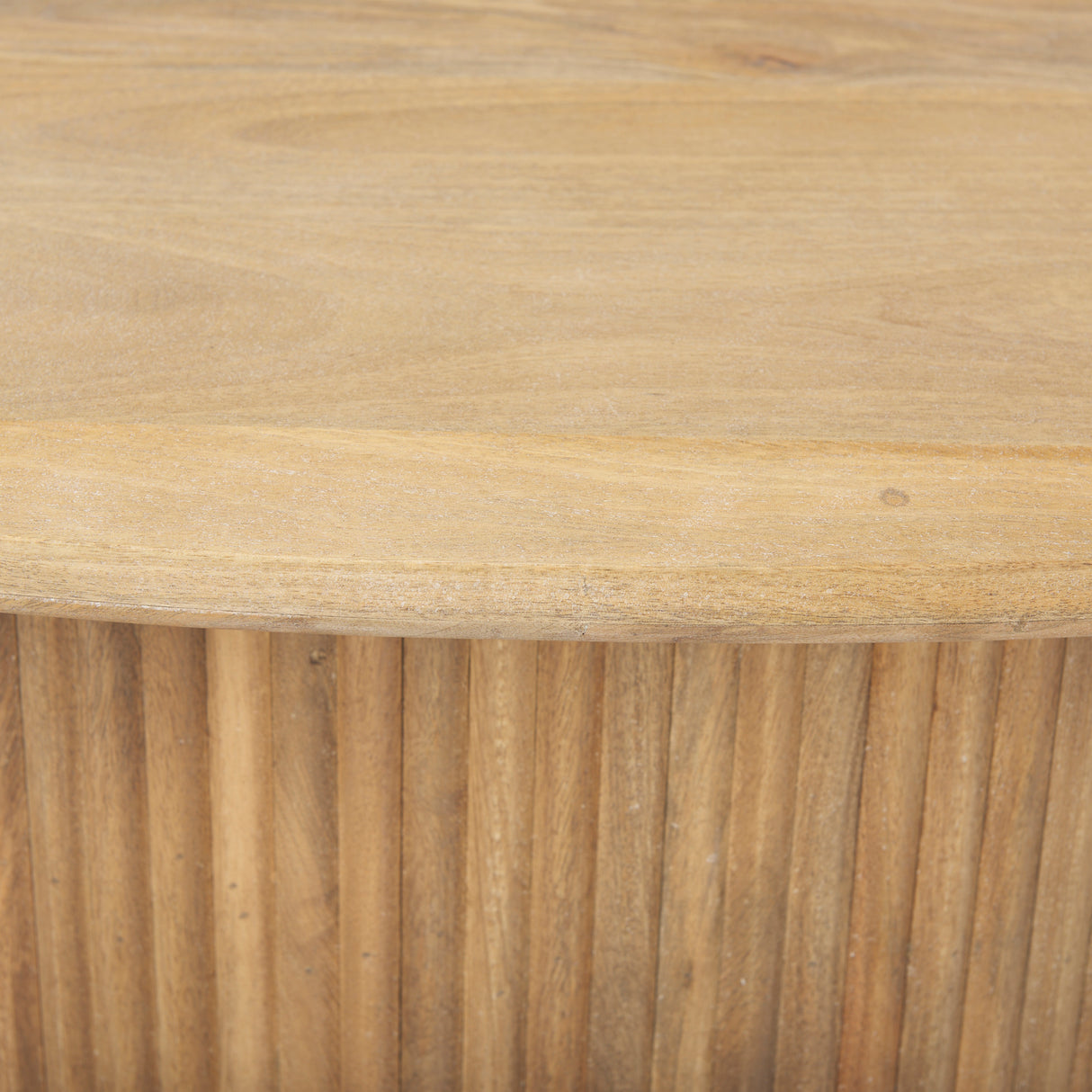 Terra 48L x 28W x 15H Light Brown Wood Oval Fluted Coffee Table from Mercana - Luna Furniture