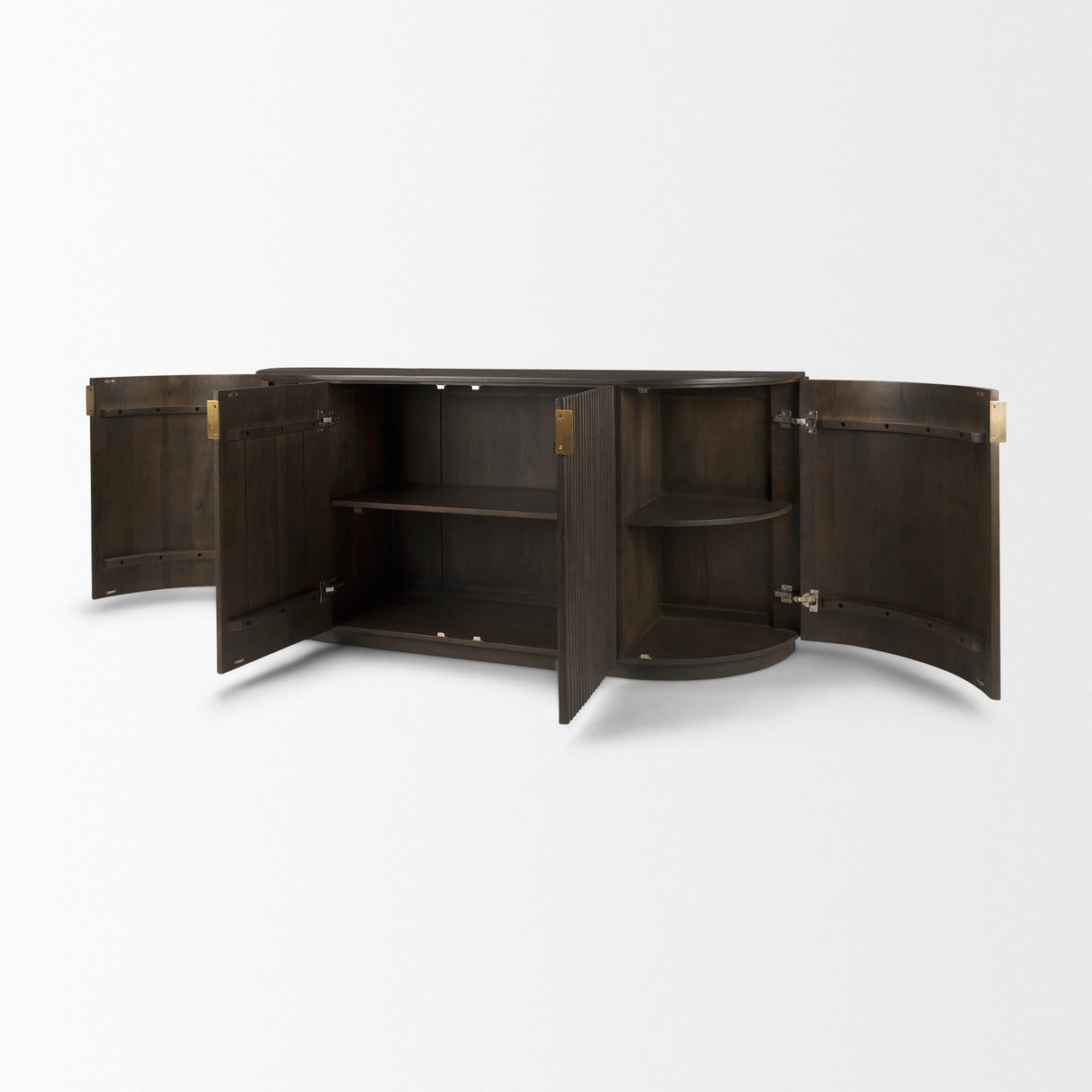 Terra 72L x 18W x 32H Dark Brown Wood Fluted Sideboard from Mercana - Luna Furniture