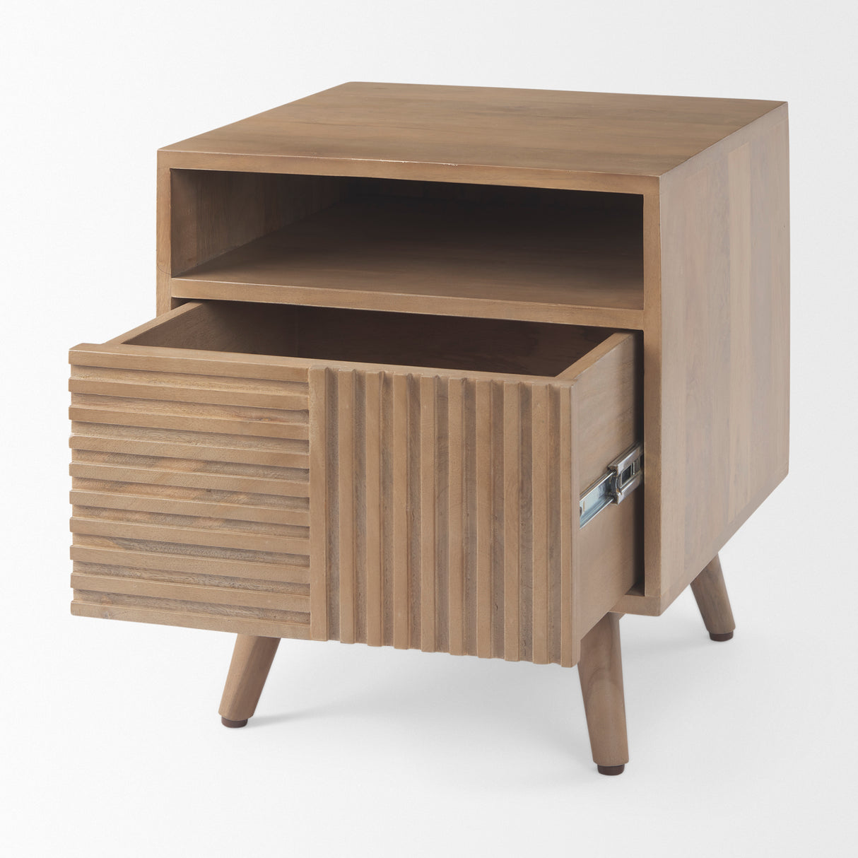 Sable 19.0L x 19.0W x 21.5H Light Brown Wood Side Table from Mercana - Luna Furniture
