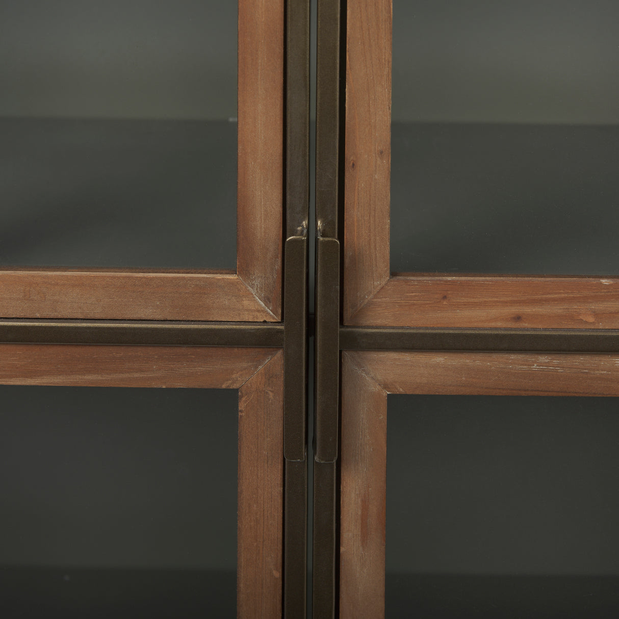 Pandora Dark Brass Metal W/Red Wood 2 Door Accent Cabinet from Mercana - Luna Furniture
