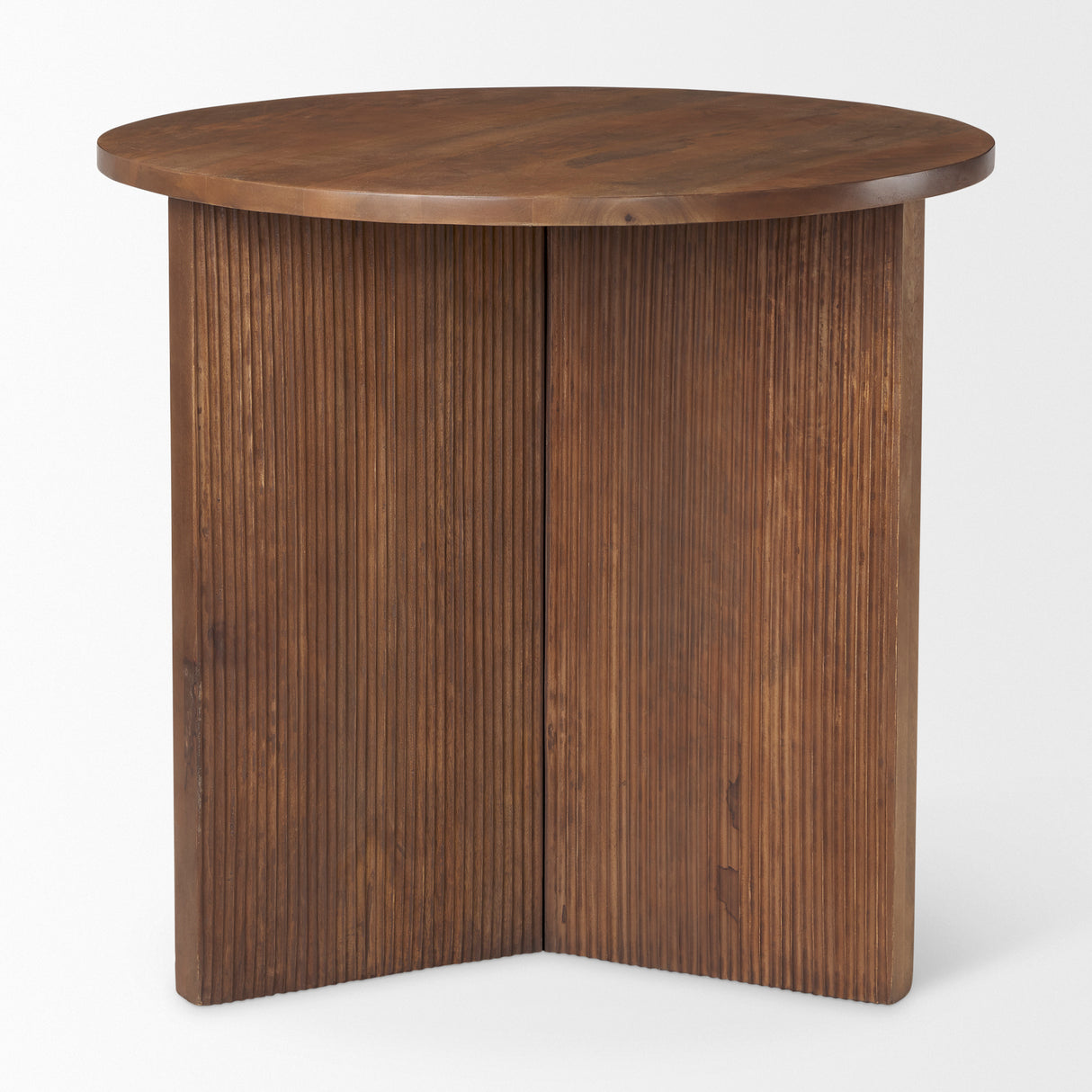 Enzo 32" Round Tabletop w/ Fluted Wood Base Foyer Accent Table from Mercana - Luna Furniture