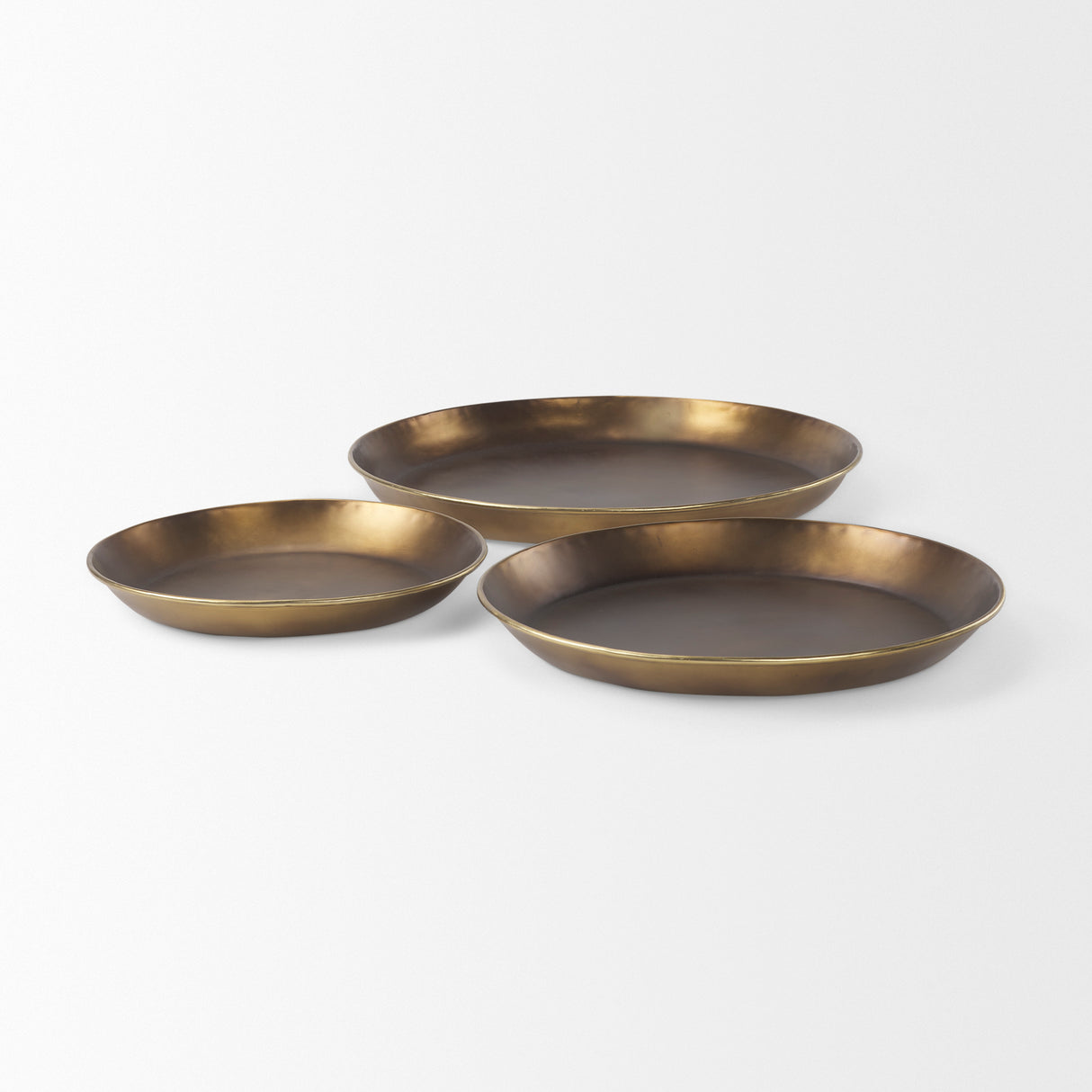 Eagan 24.0L x 24.0W x 2.0H Brass Aluminium Tray Large from Mercana - Luna Furniture