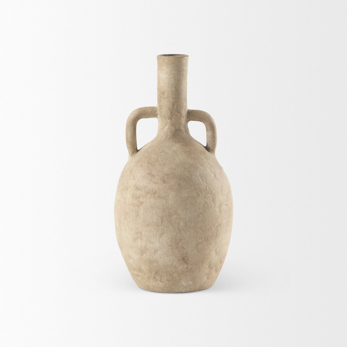 Zenni 6.1L x 6.1W x 12.0H Warm Beige Ceramic Vase from Mercana - Luna Furniture
