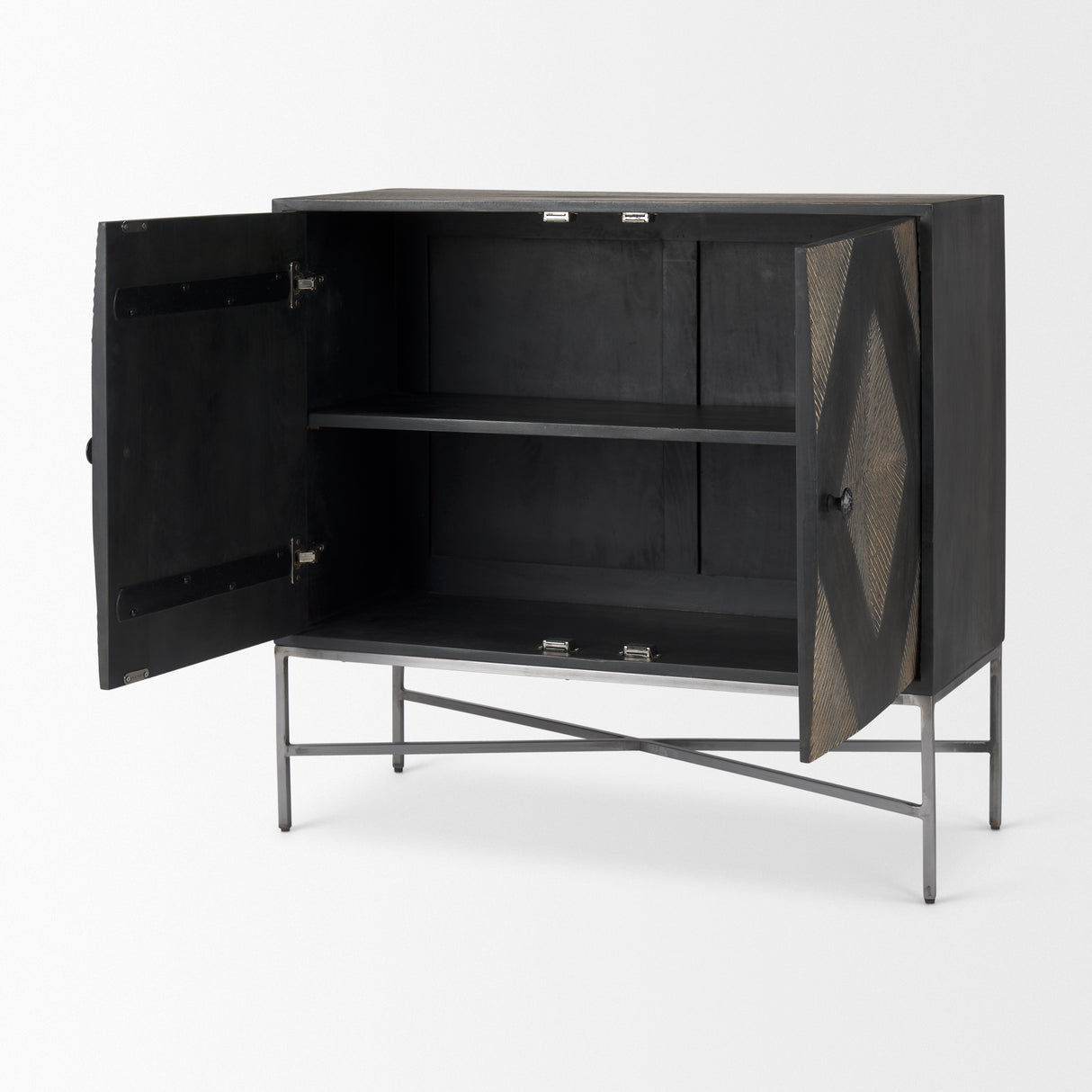 Hogarth 36.0L x 16.0W x 34.0H 2 Door Dark Accent Cabinet from Mercana - Luna Furniture