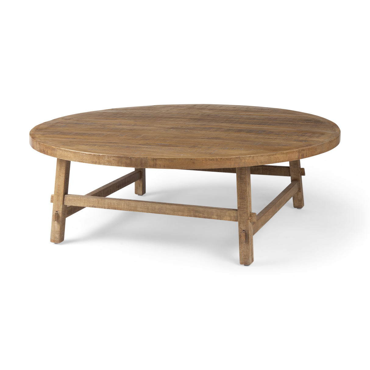 Rosie 48.0L x 48.0W x 16.0H Round Medium Brown Wood Coffee Table from Mercana - Luna Furniture