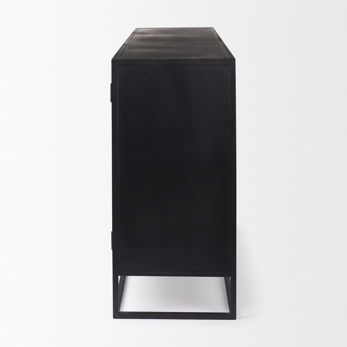 Sloan 80.0L x 17.0W x 36.0H Black Wood W/Black Metal Frame Sideboard from Mercana - Luna Furniture