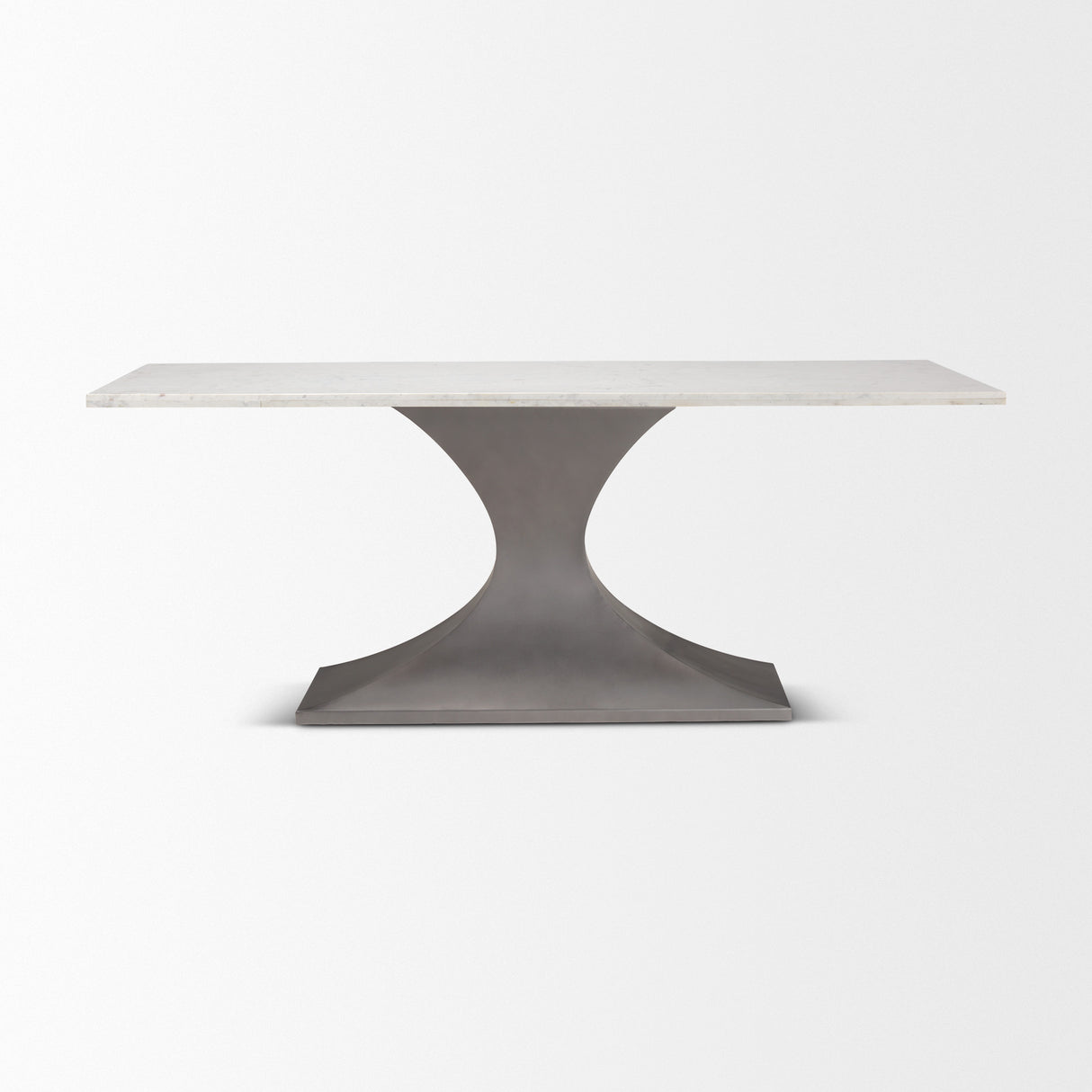Maxton 79.0L x 39.0W x 30.0H Marble Top w/ Gunmetal Base Dining Table from Mercana - Luna Furniture