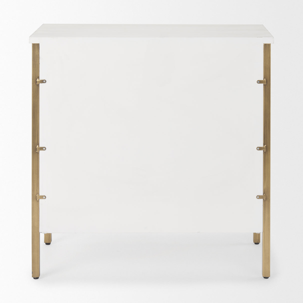 Savannah White Fir Veneer w/ Gold Metal 3-Drawer Accent Cabinet from Mercana - Luna Furniture