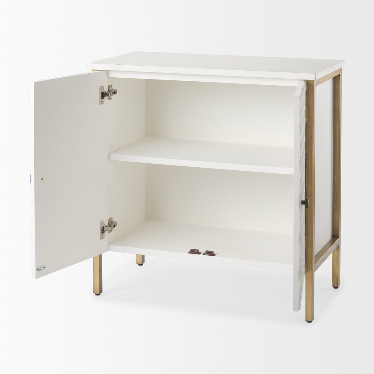 Savannah White Fir Veneer w/ Gold Metal Accent 2-Door Accent Cabinet from Mercana - Luna Furniture
