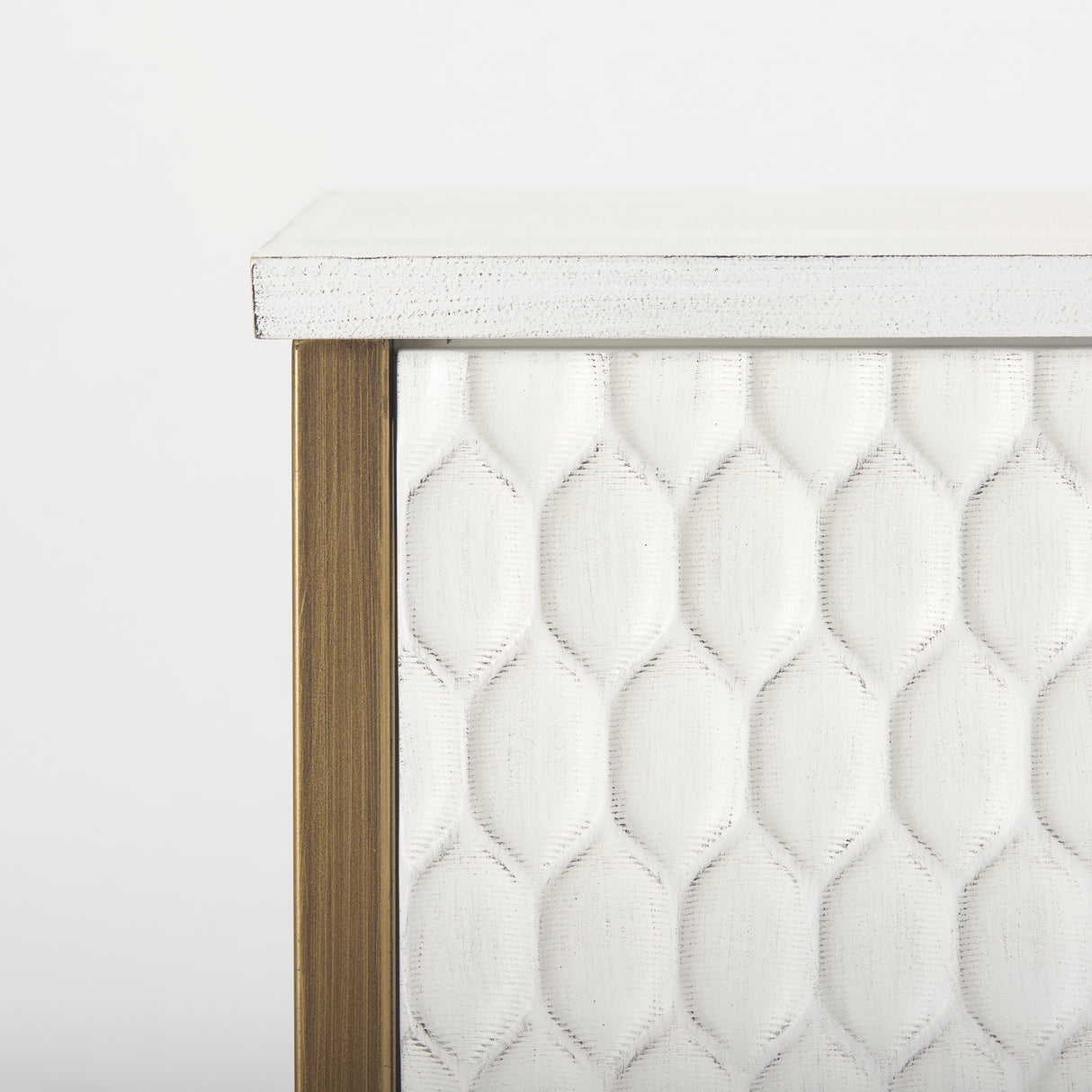 Savannah White Fir Veneer w/ Gold Metal Accent 2-Door Accent Cabinet from Mercana - Luna Furniture