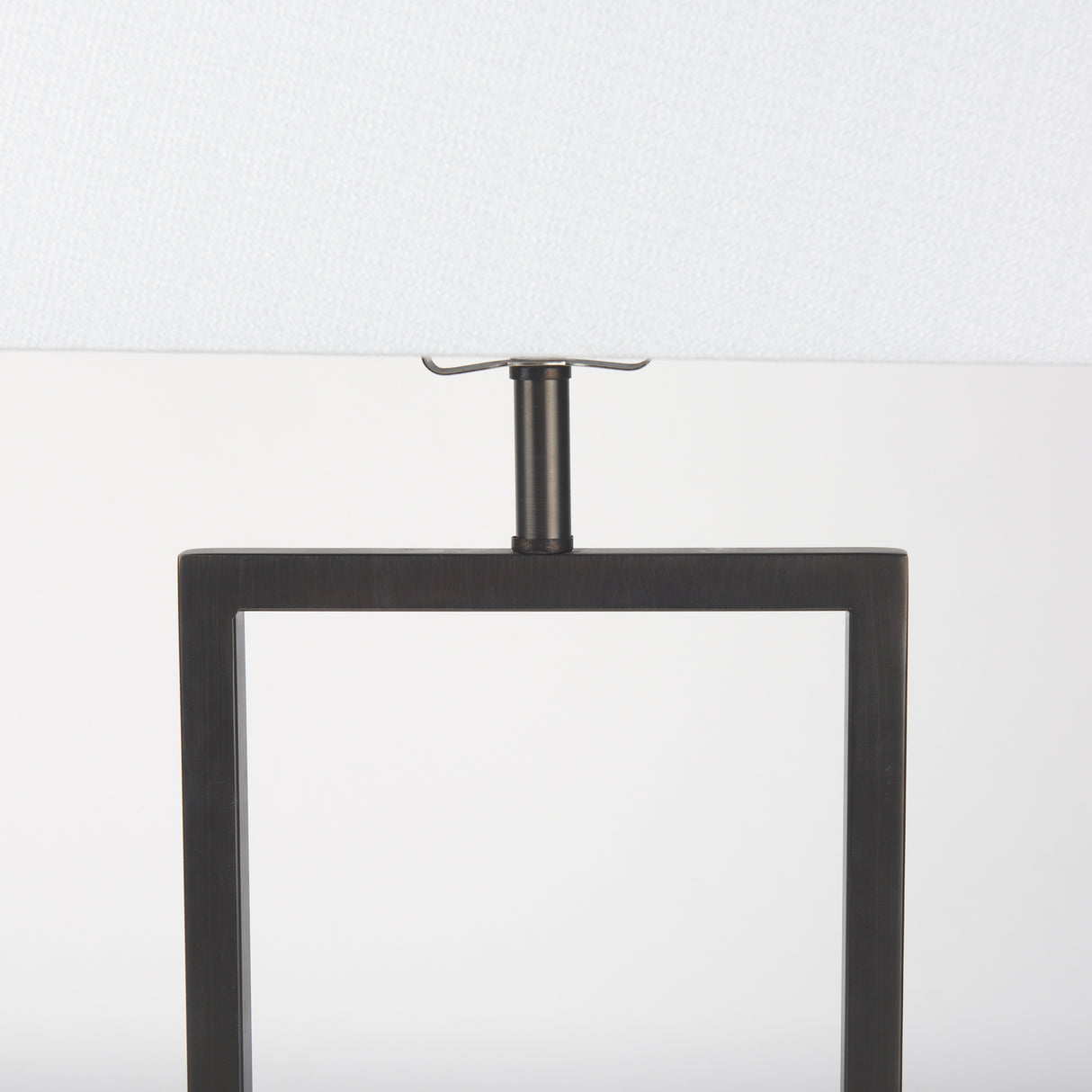 Peyton 14.0L x 9.0W x 26.2H Black Metal W/Marble Cube and White Shade Table Lamp from Mercana - Luna Furniture