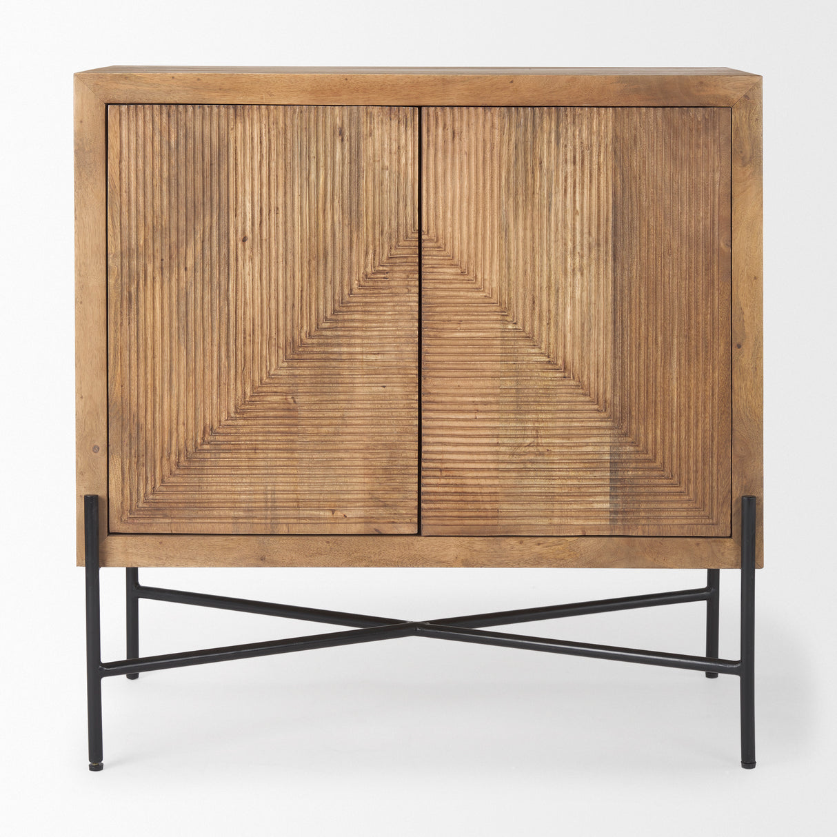 Cairo 36.0L x 19.5W x 36.0H 2 Door Wood and Metal Cabinet from Mercana - Luna Furniture
