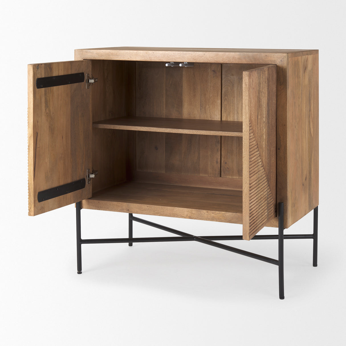 Cairo 36.0L x 19.5W x 36.0H 2 Door Wood and Metal Cabinet from Mercana - Luna Furniture