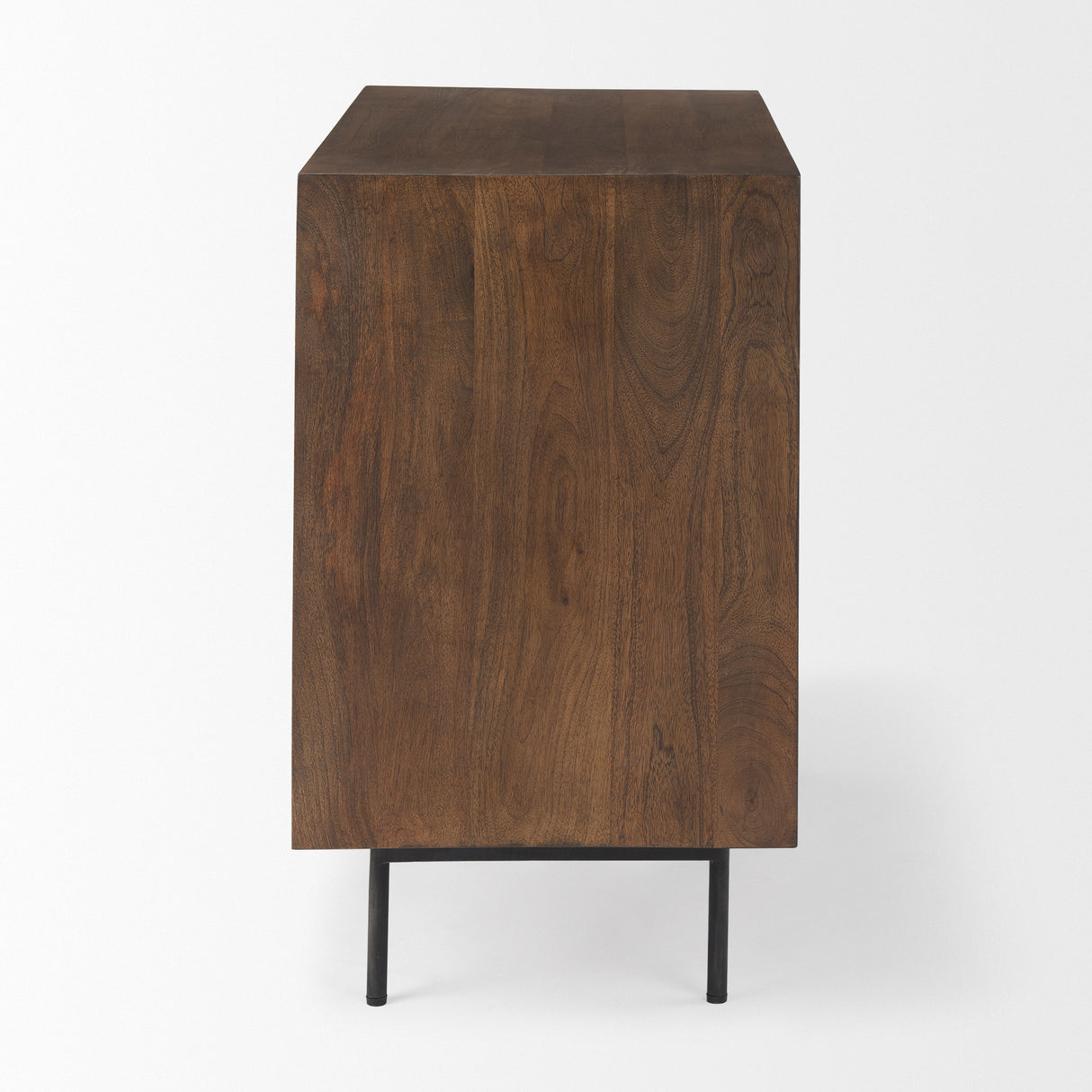 Grace 35.5L x 18.0W x 31.0H Medium Brown Wood W/Black Metal Frame 3 Drawer Accent Cabinet from Mercana - Luna Furniture