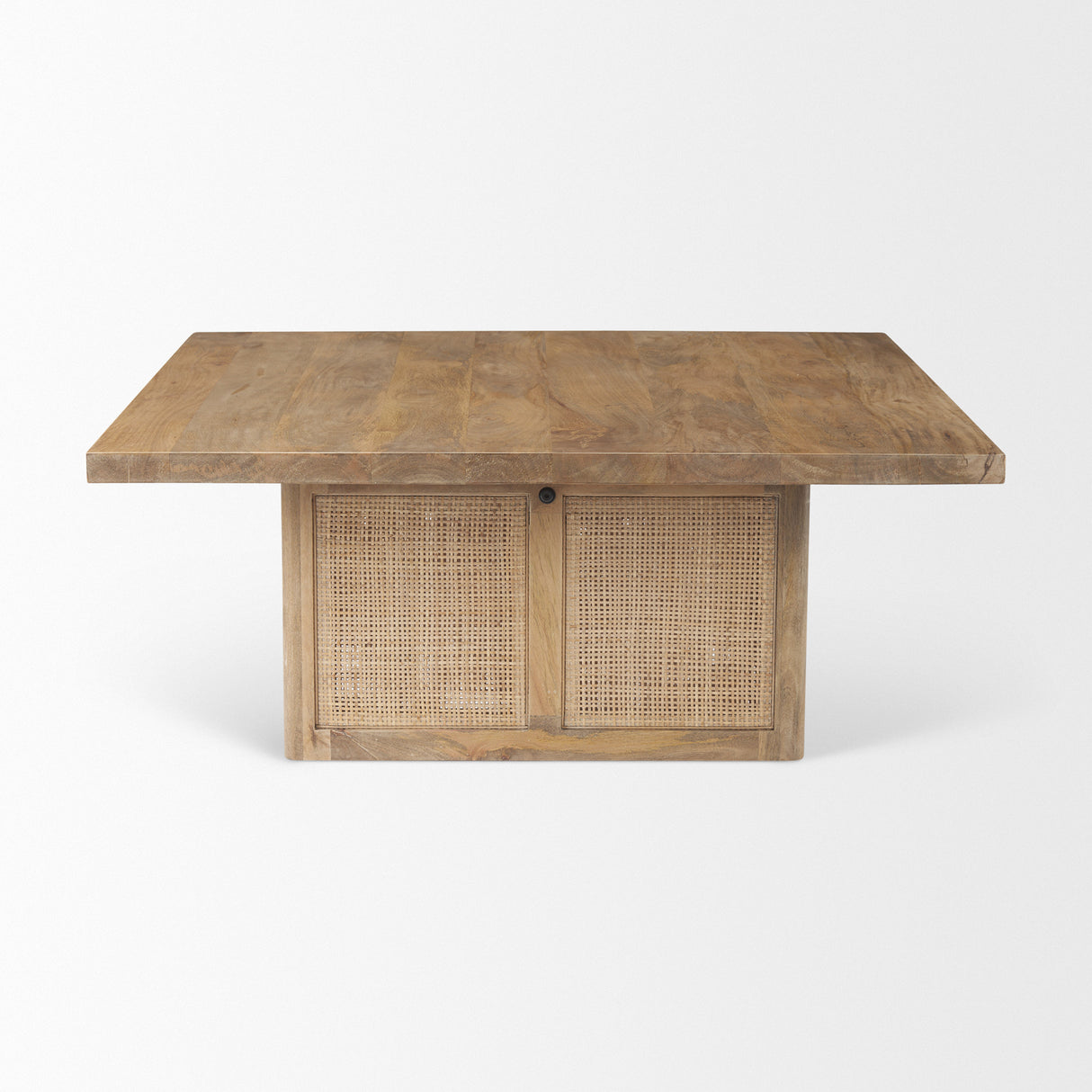 Grier 42" Square Light Brown Wood w/ Cane Coffee Table from Mercana - Luna Furniture