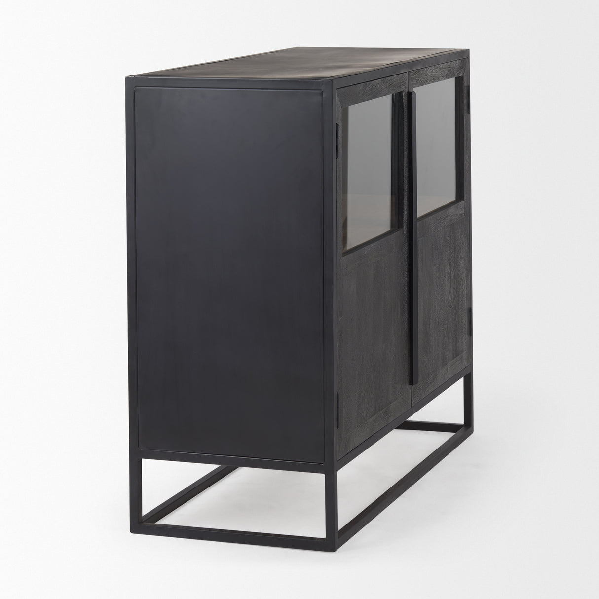 Sloan 40.0W Black Wood W/Black Metal Frame Accent Cabinet from Mercana - Luna Furniture