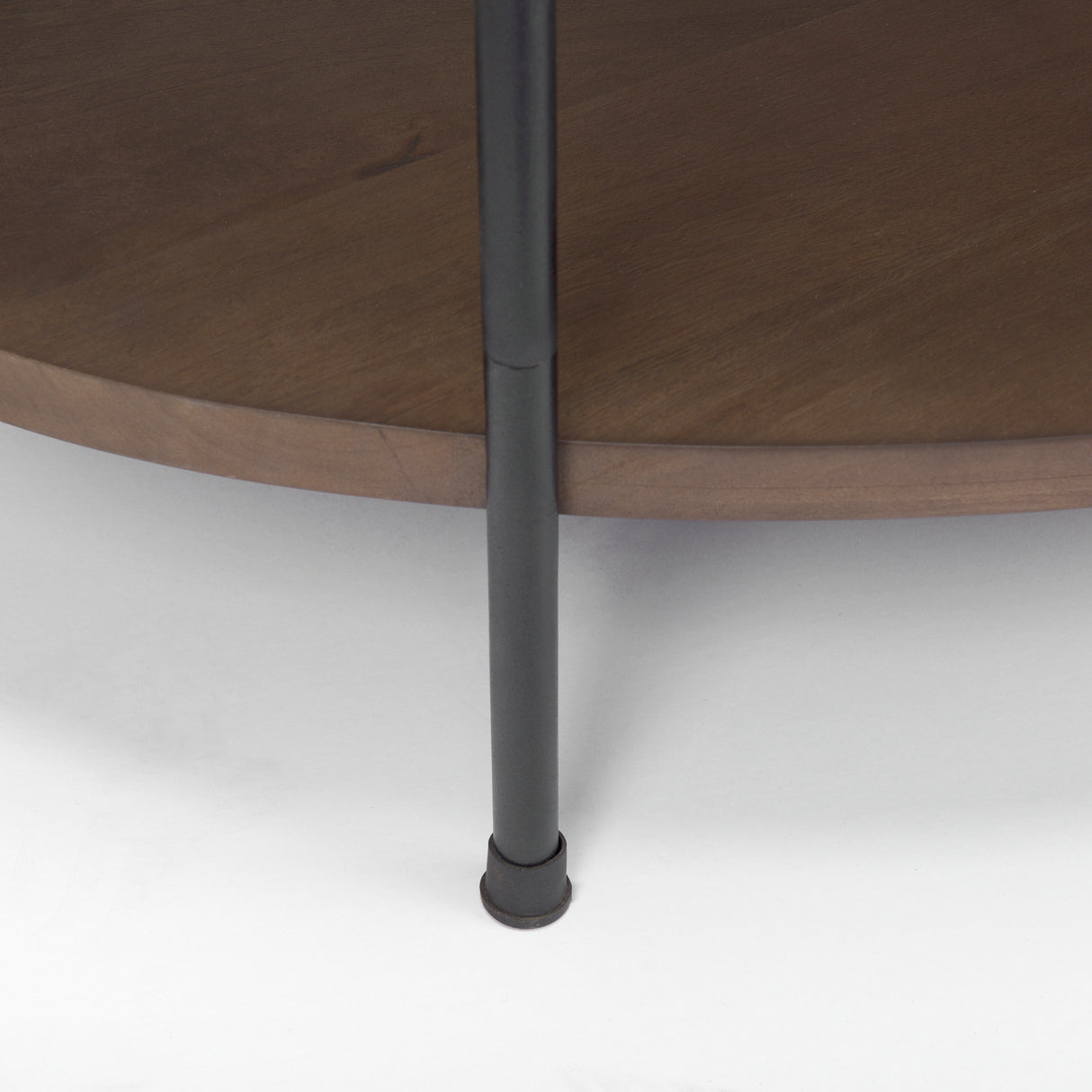 Larkin White Marble Top w/ Dark Brown Wood Shelf Oval Coffee Table from Mercana - Luna Furniture