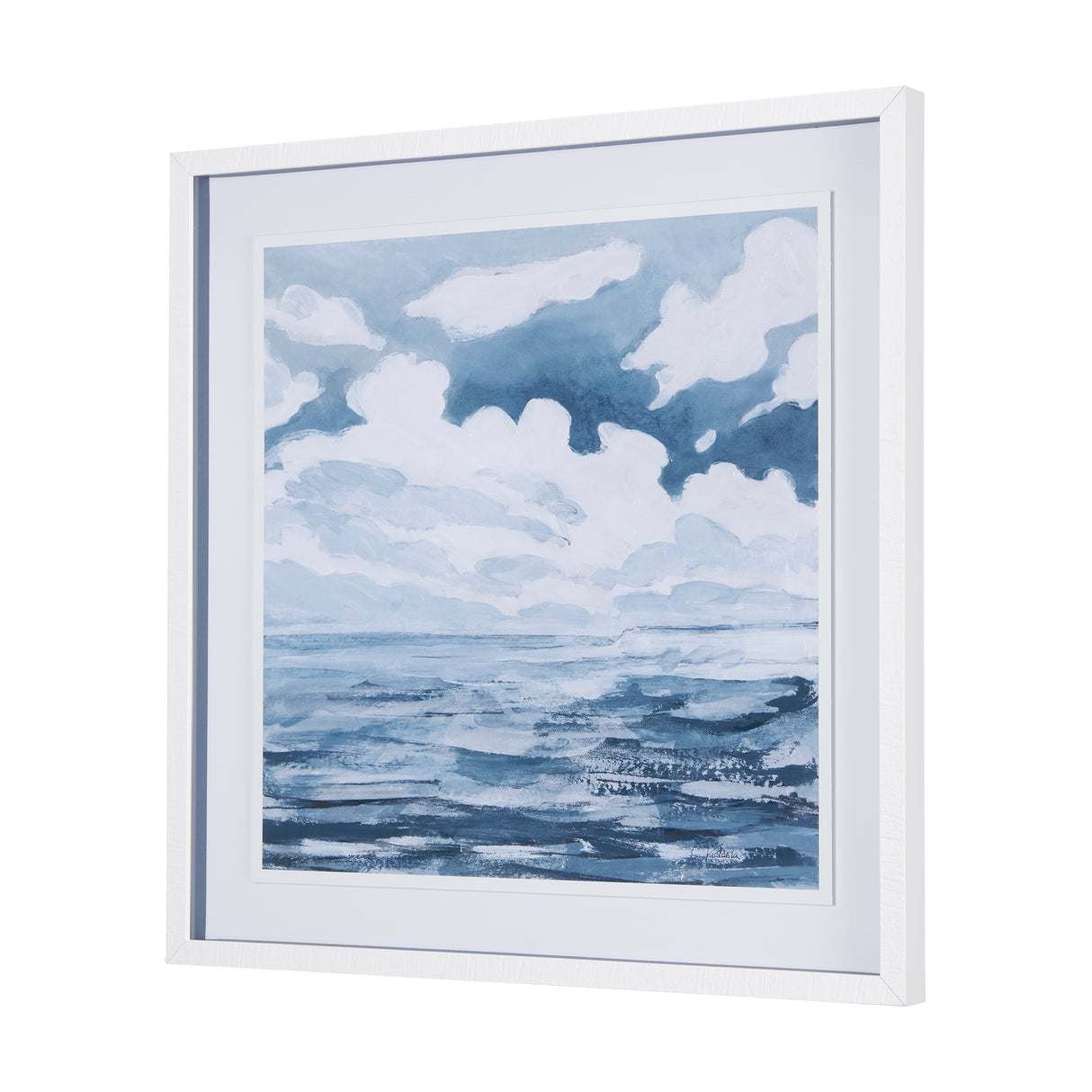 Cloud and Sea by Mercana Studio a Hand Embellished Textured Framed Art Print Matted under Glass from Mercana - Luna Furniture