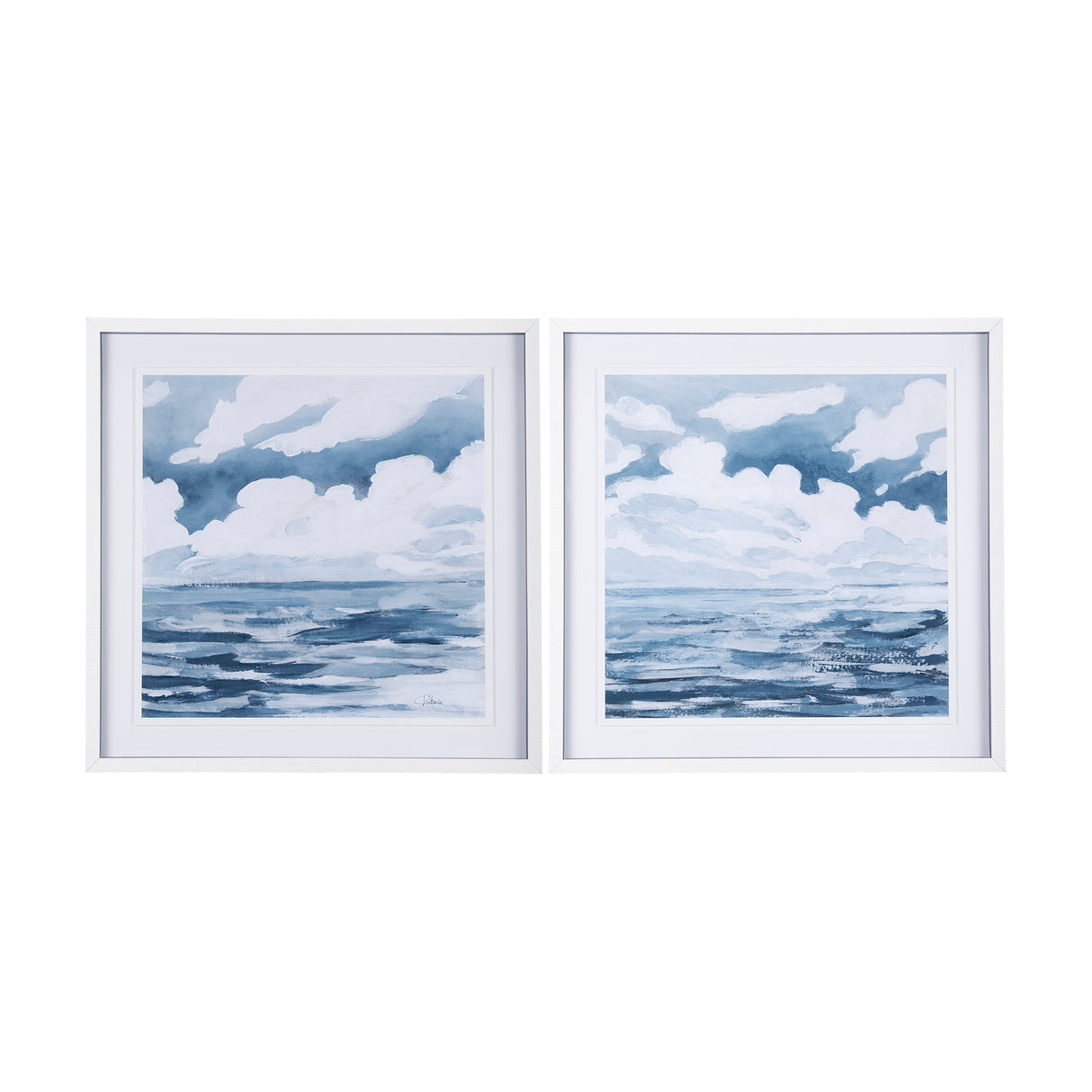 Cloud and Sea by Mercana Studio a Hand Embellished Textured Framed Art Print Matted under Glass from Mercana - Luna Furniture