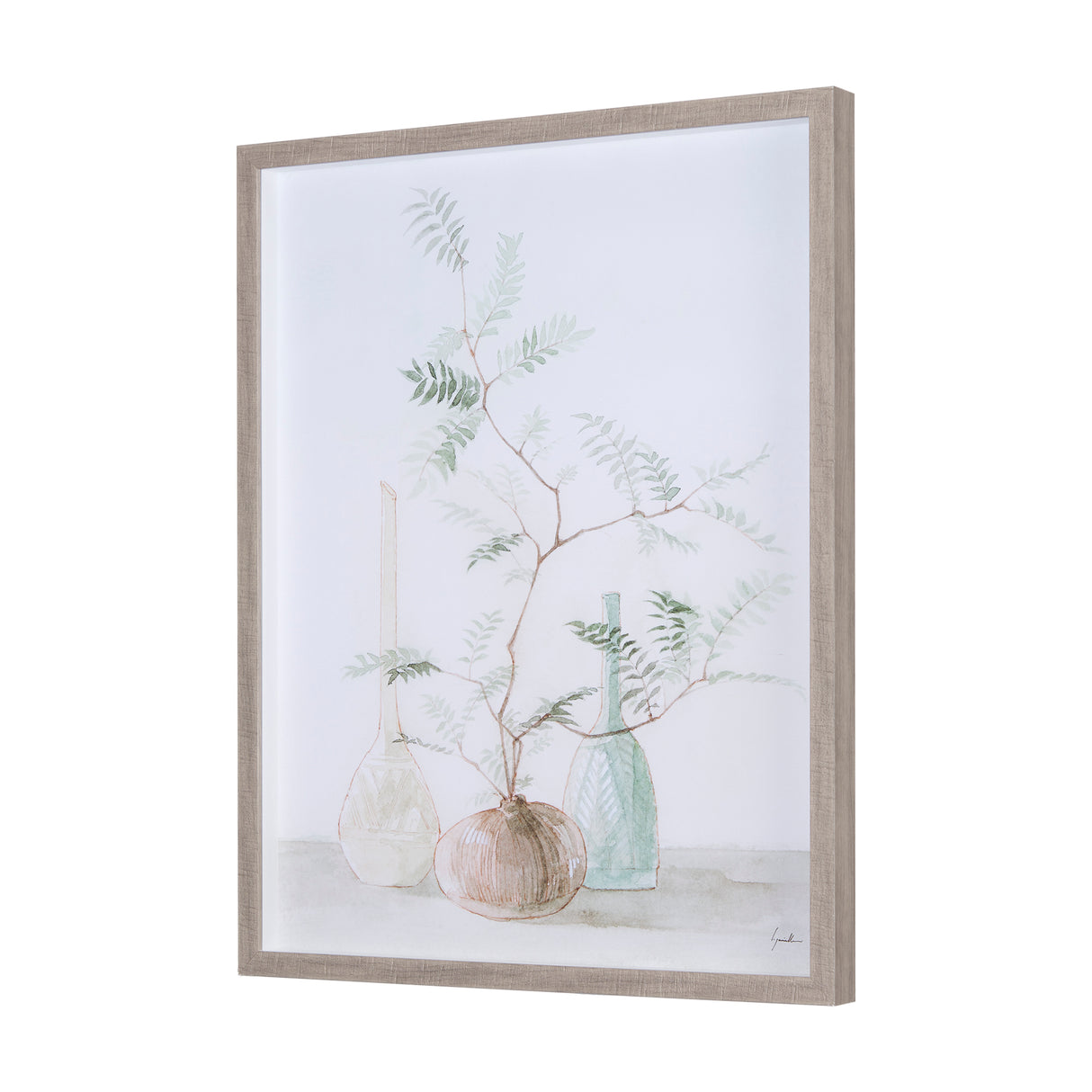 Boho BranchesI by Mercana Studio a Hand Embellished Textured Framed Art Print Matted under Glass from Mercana - Luna Furniture