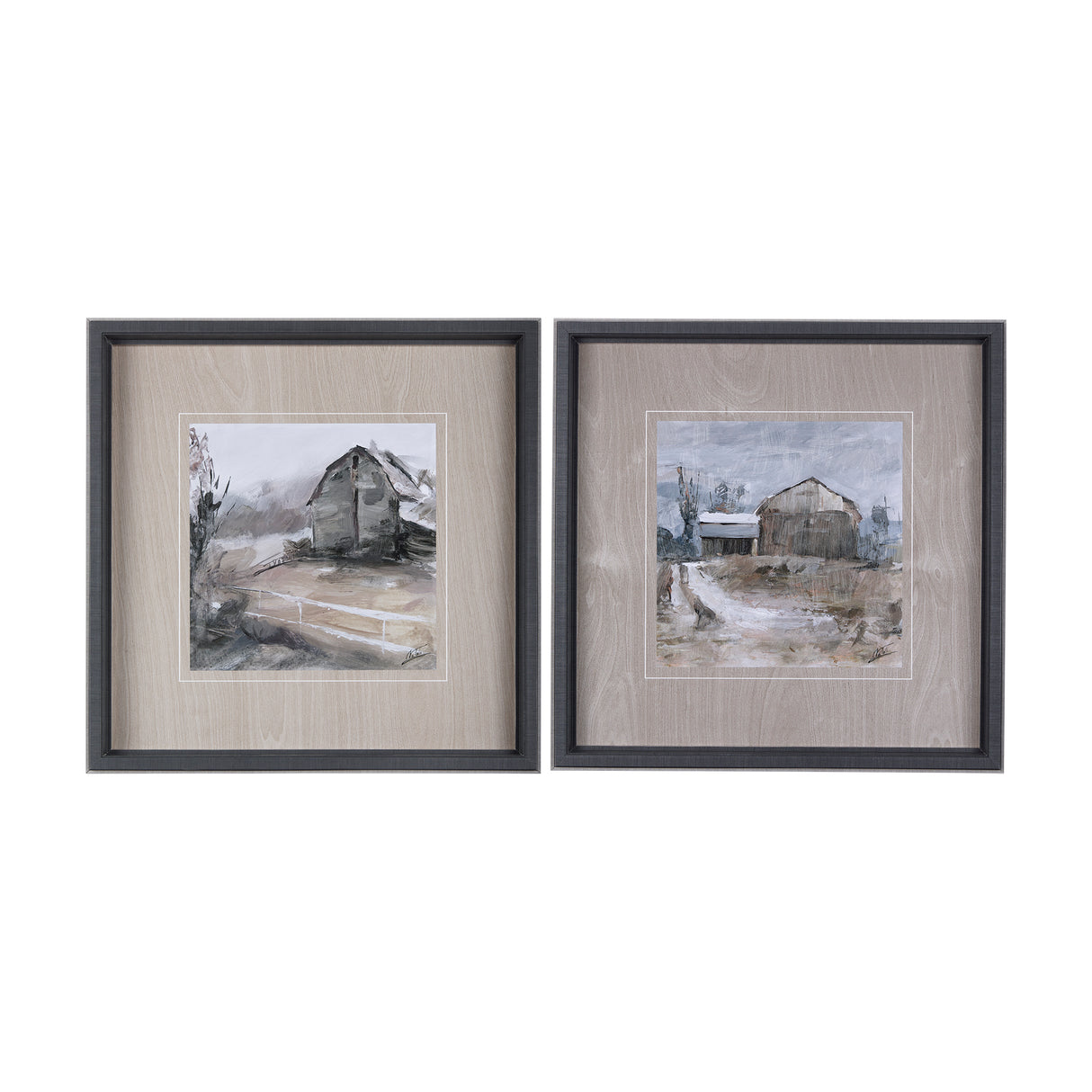 Late Autumn in Countryside I by Mercana Studio Hand Embellished Framed Art Print Matted under Glass from Mercana - Luna Furniture