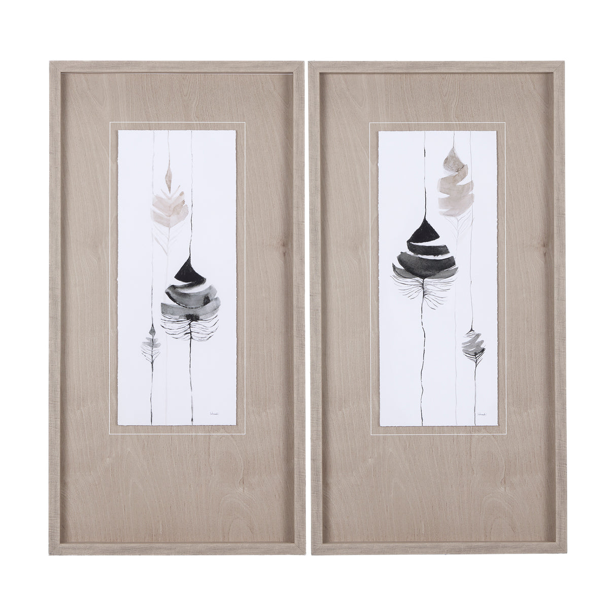 Feather Collection by Mercana Studio a Hand Embellished Textured Framed Art Print Matted under Glass from Mercana - Luna Furniture