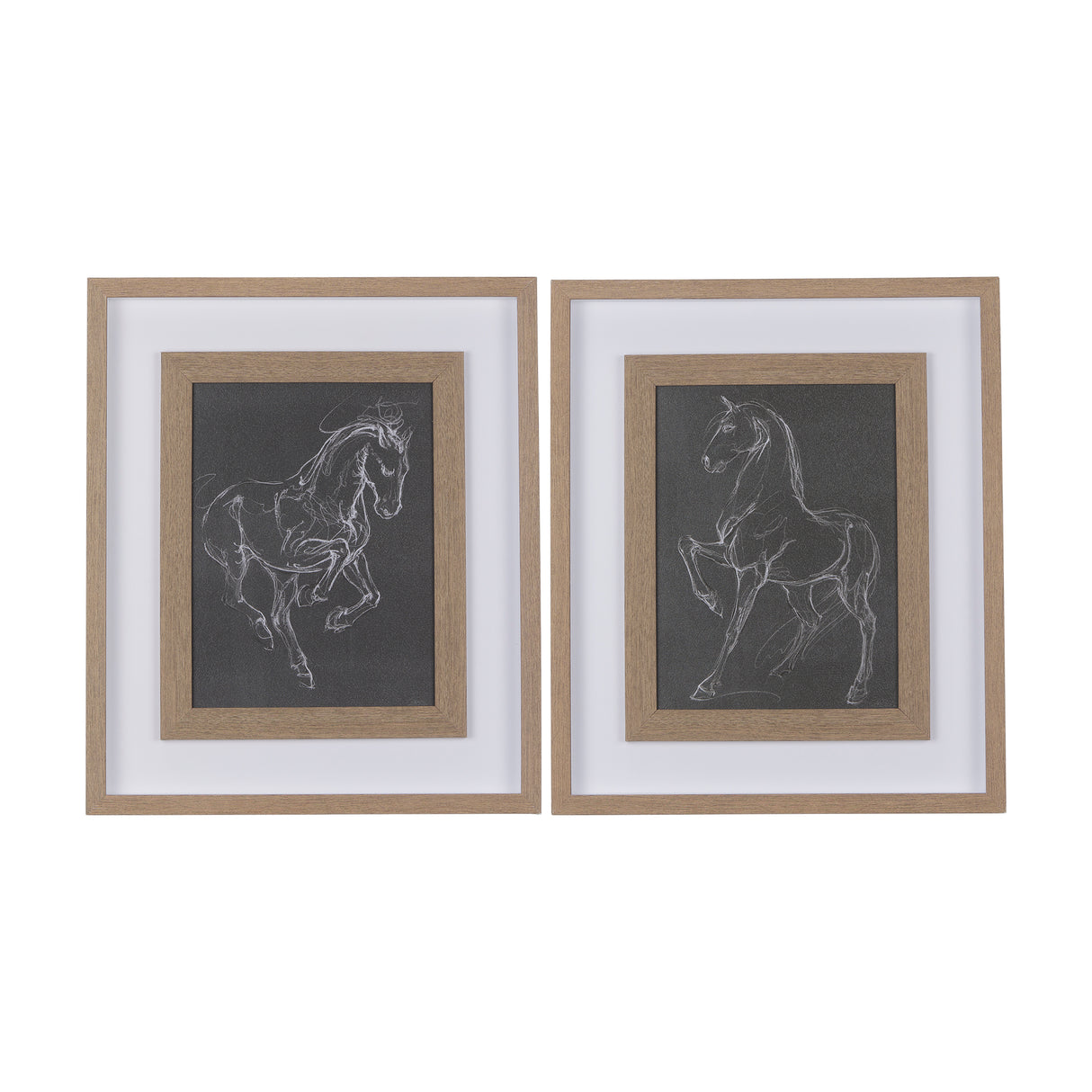 Horse III by Mercana Studio a Hand Embellished Textured Framed Art Print Matted under Glass from Mercana - Luna Furniture
