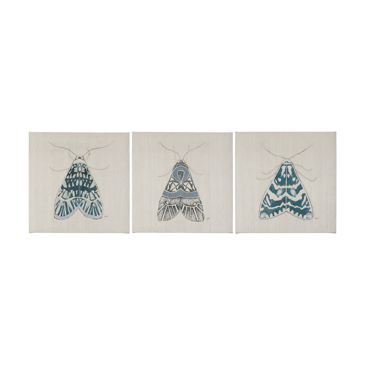 Moth Blue II by Mercana Studio a Hand Embellished Textured Canvas from Mercana - Luna Furniture