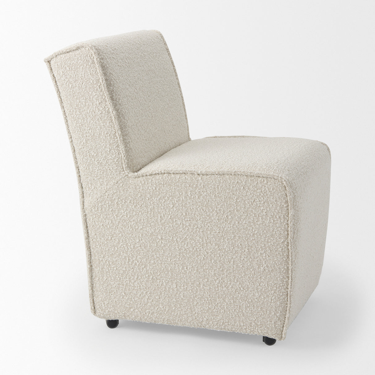 Damon 20.5L x 27.2W x 31.3H Fully Upholstered Cream-Toned Fabric Dining Chair on Casters, Set of 2 from Mercana - Luna Furniture
