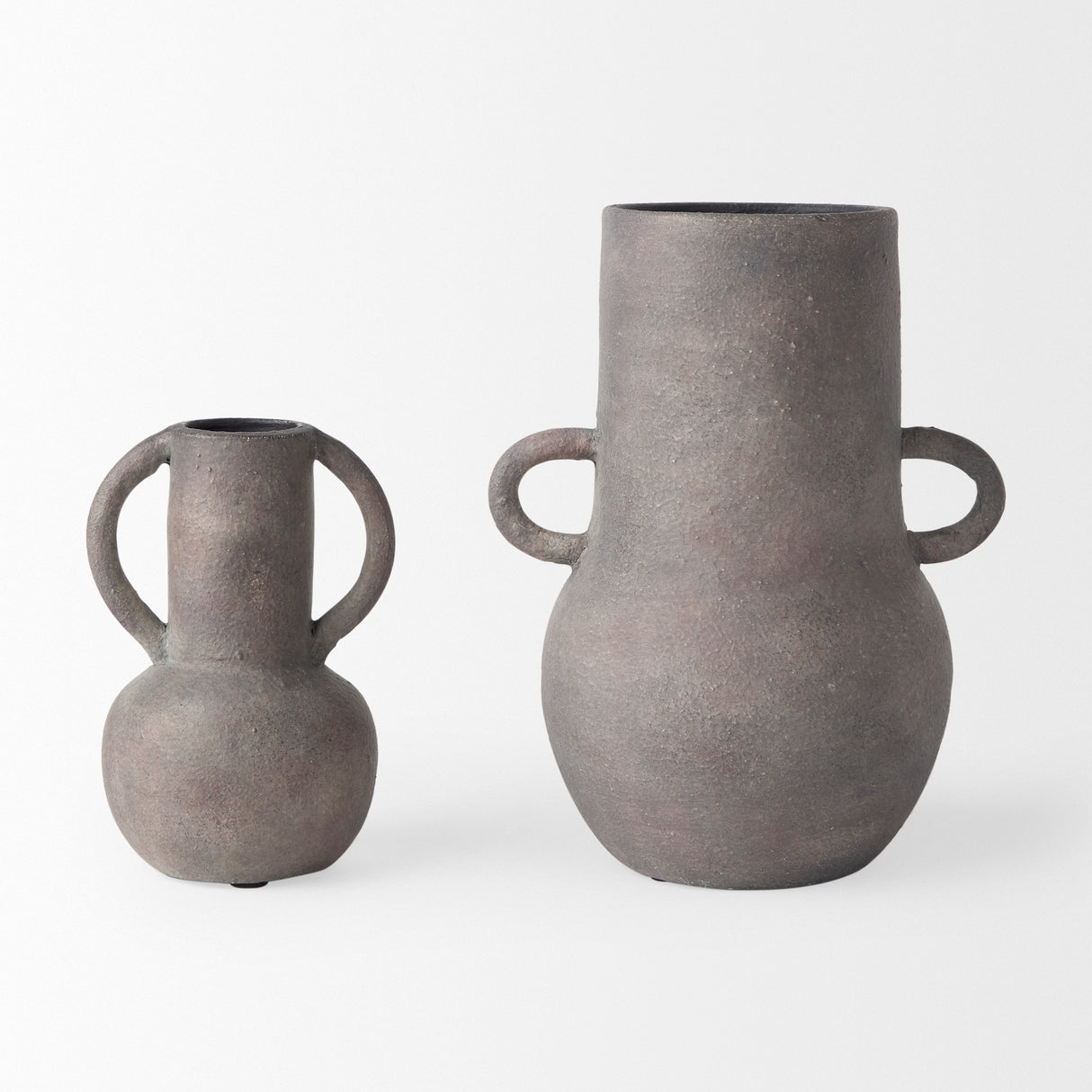 Armani 10.4H Brown-Gray Double Ear Ceramic Vase from Mercana - Luna Furniture