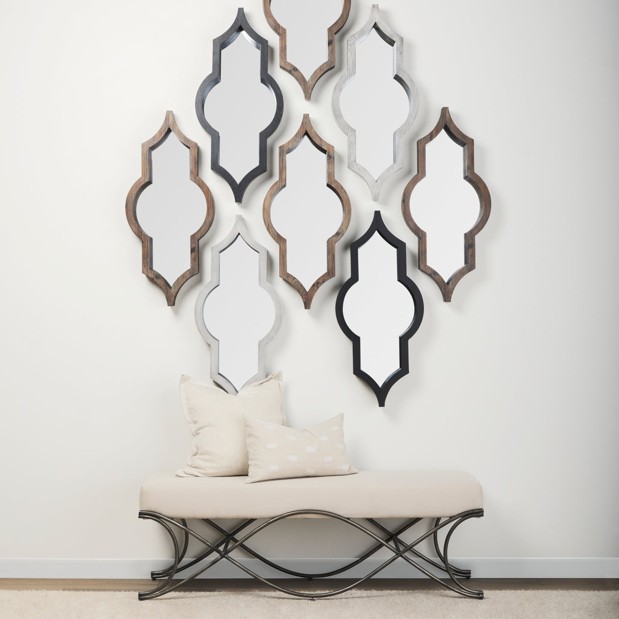 Tamanar 15.0 x 3.0 x 34.1 Black Wood Frame Wall Mirror from Mercana - Luna Furniture