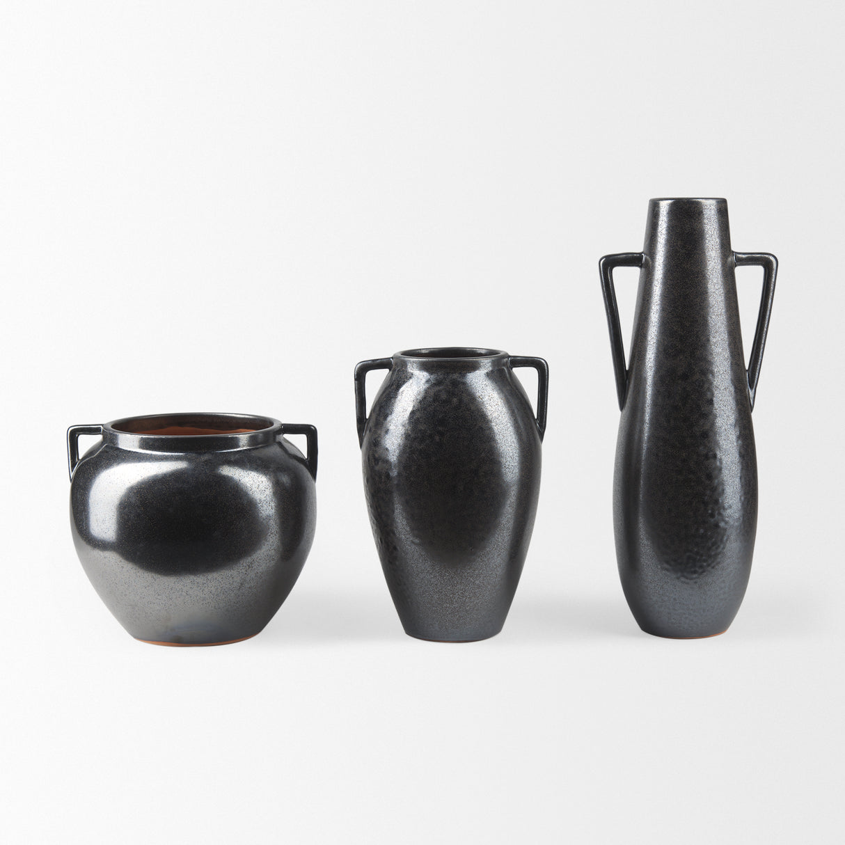 Kora Medium Dark Metallic Double Ear Vase from Mercana - Luna Furniture