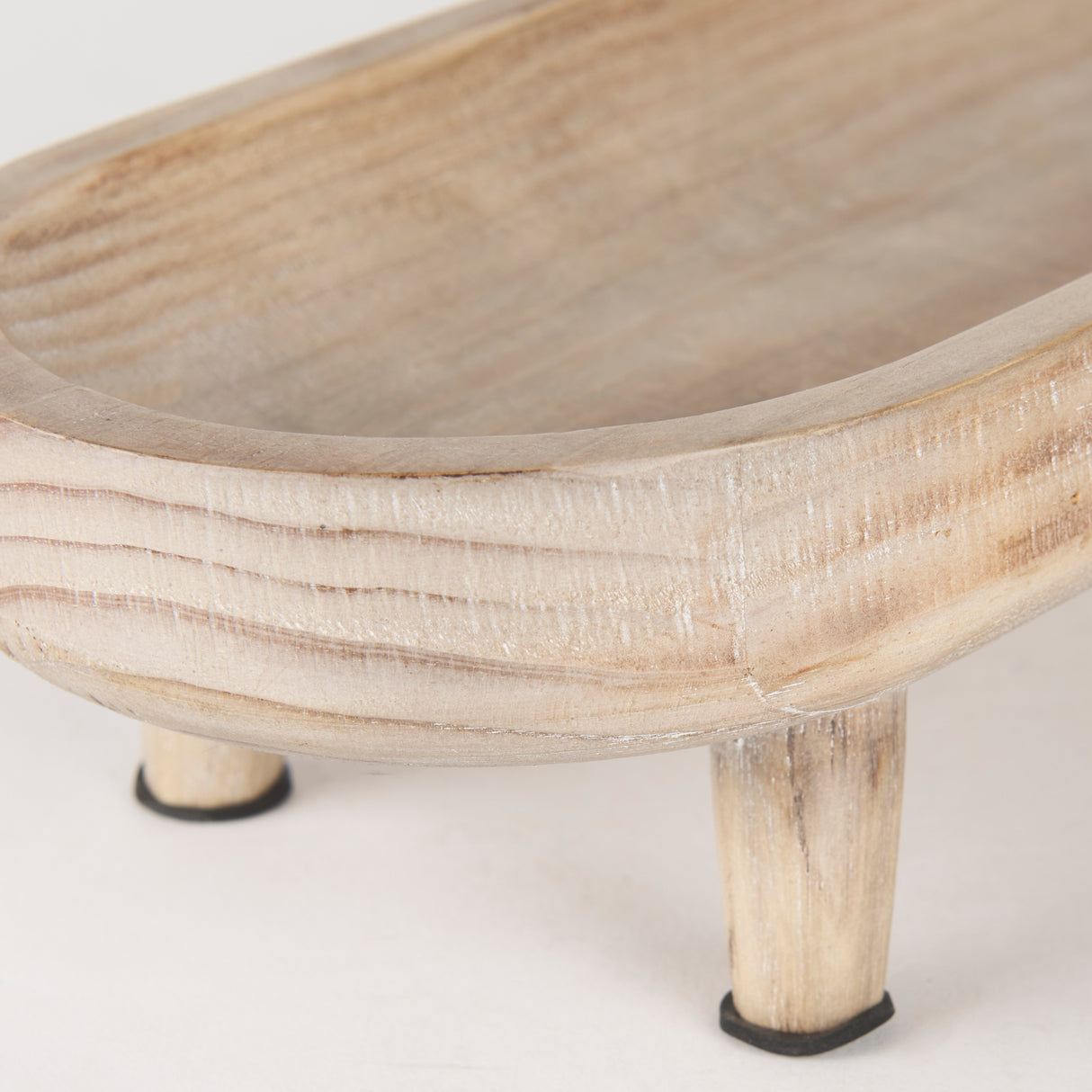 Carver Set of 2 Oblong White Washed Wood Footed Trays from Mercana - Luna Furniture