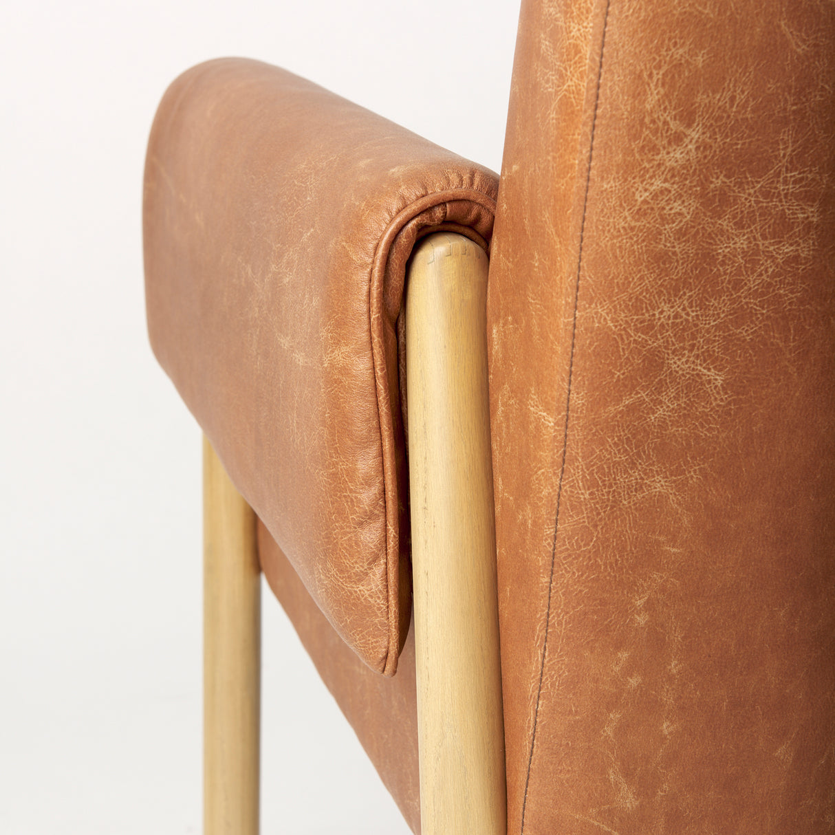 Ashton Brown Vegan Leather w/ Light Wood Accent Chair from Mercana - Luna Furniture