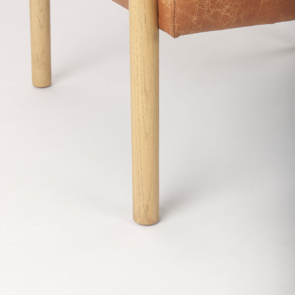 Ashton Brown Vegan Leather w/ Light Wood Accent Chair from Mercana - Luna Furniture