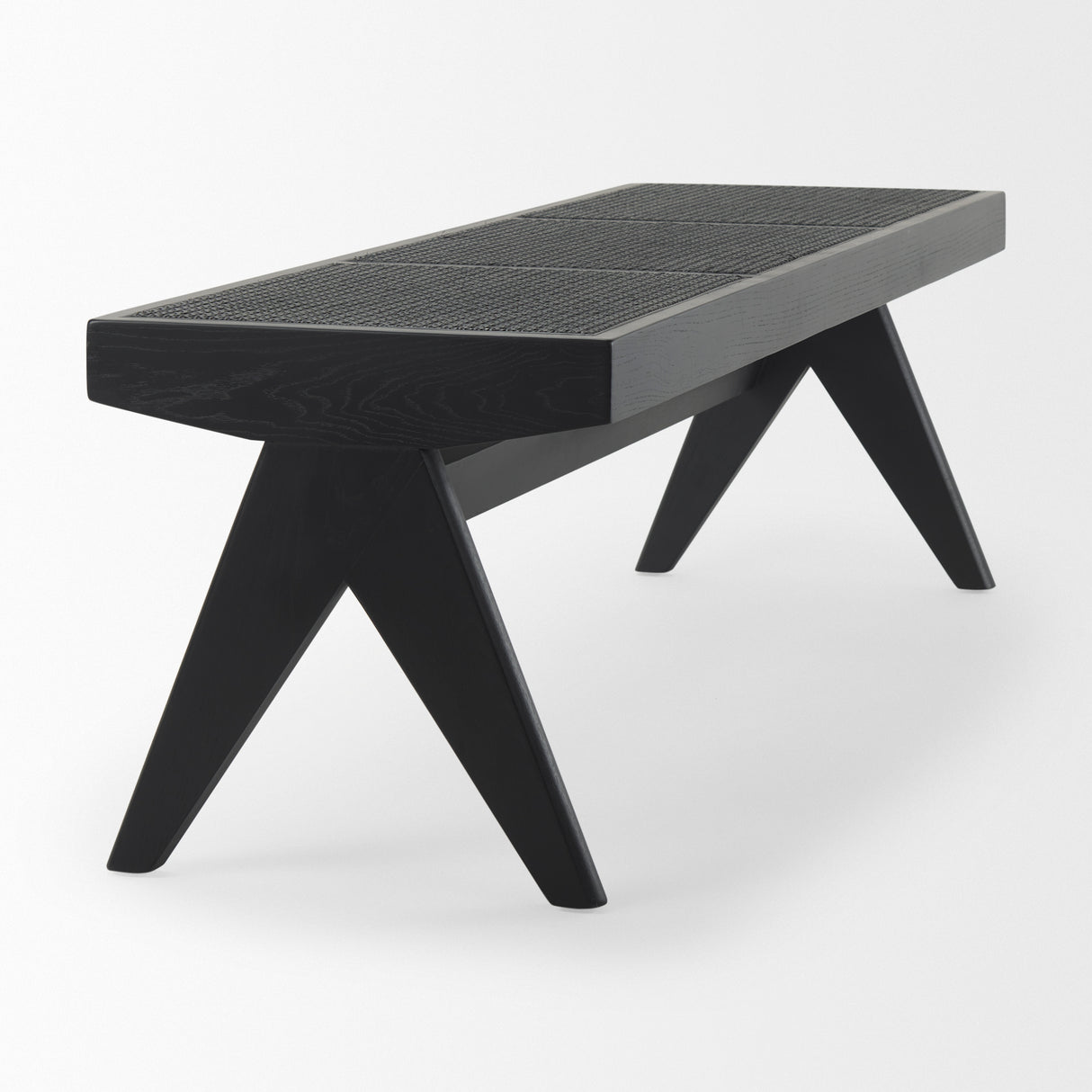 Arvin 59.1L x 17.7W x 18.1H Black Wooden Bench from Mercana - Luna Furniture