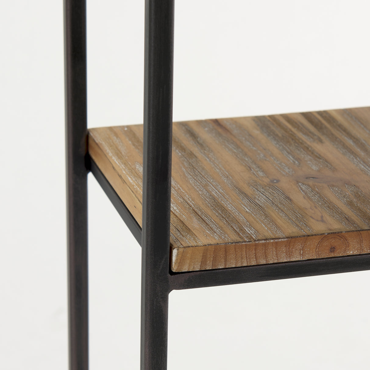 Ronin 25"H Rectangle 2-Tier Wood w/ Black Metal Accent Table from Mercana - Luna Furniture